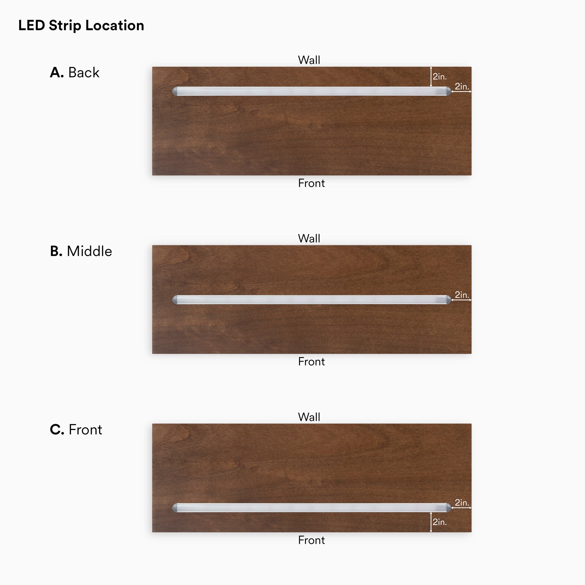 Aksel LED Floating Shelf for Espresso Bar - Modern Wall Mounted Display Shelf with Built-in Lights for Kitchen, Living Room, or Office Decor