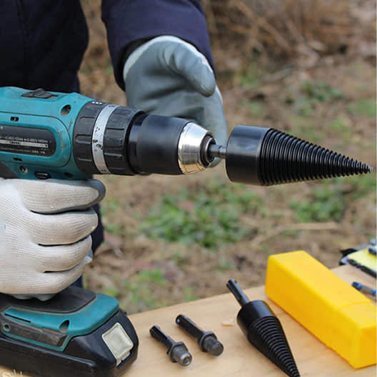 Shirem Easysplit Drill Bit - 32mm/42mm Wood Log Splitter for Firewood, Heavy Duty Firewood Drill Bit & Wood Splitter, Log Splitters for Firewood (1 Set 42mm) - Perfect for Fireplace, Camping & Outdoor Wood Splitting