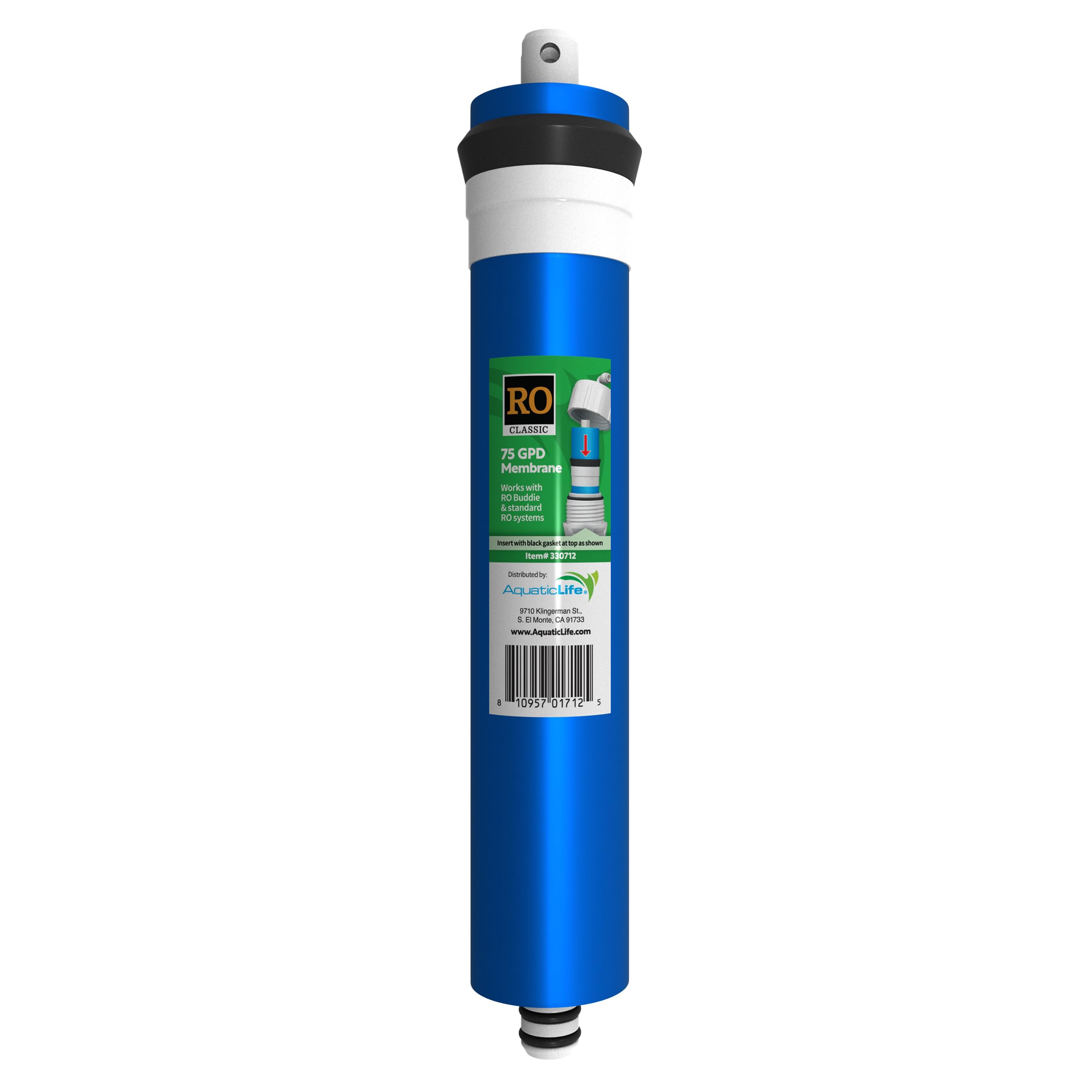 AquaticLife 75 GPD RO Membrane Replacement Cartridge - Compatible with RO Buddie & Reverse Osmosis Systems | Perfect for Home, Office & RV Water Filtration