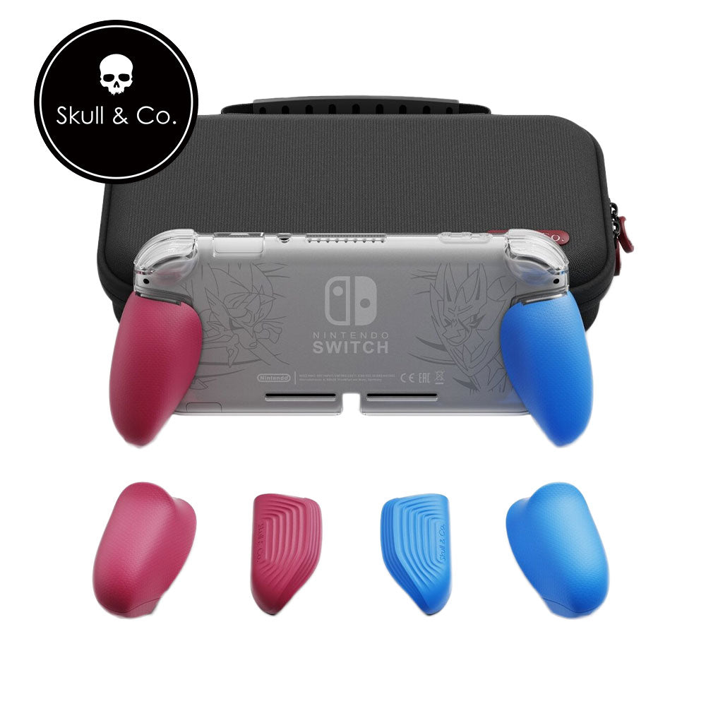 Skull & Co. GripCase Lite Bundle for Nintendo Switch Lite with MaxCarry Case Lite - Cyan & Magenta | Ergonomic Grip & Protective Case for Comfortable Gaming On The Go