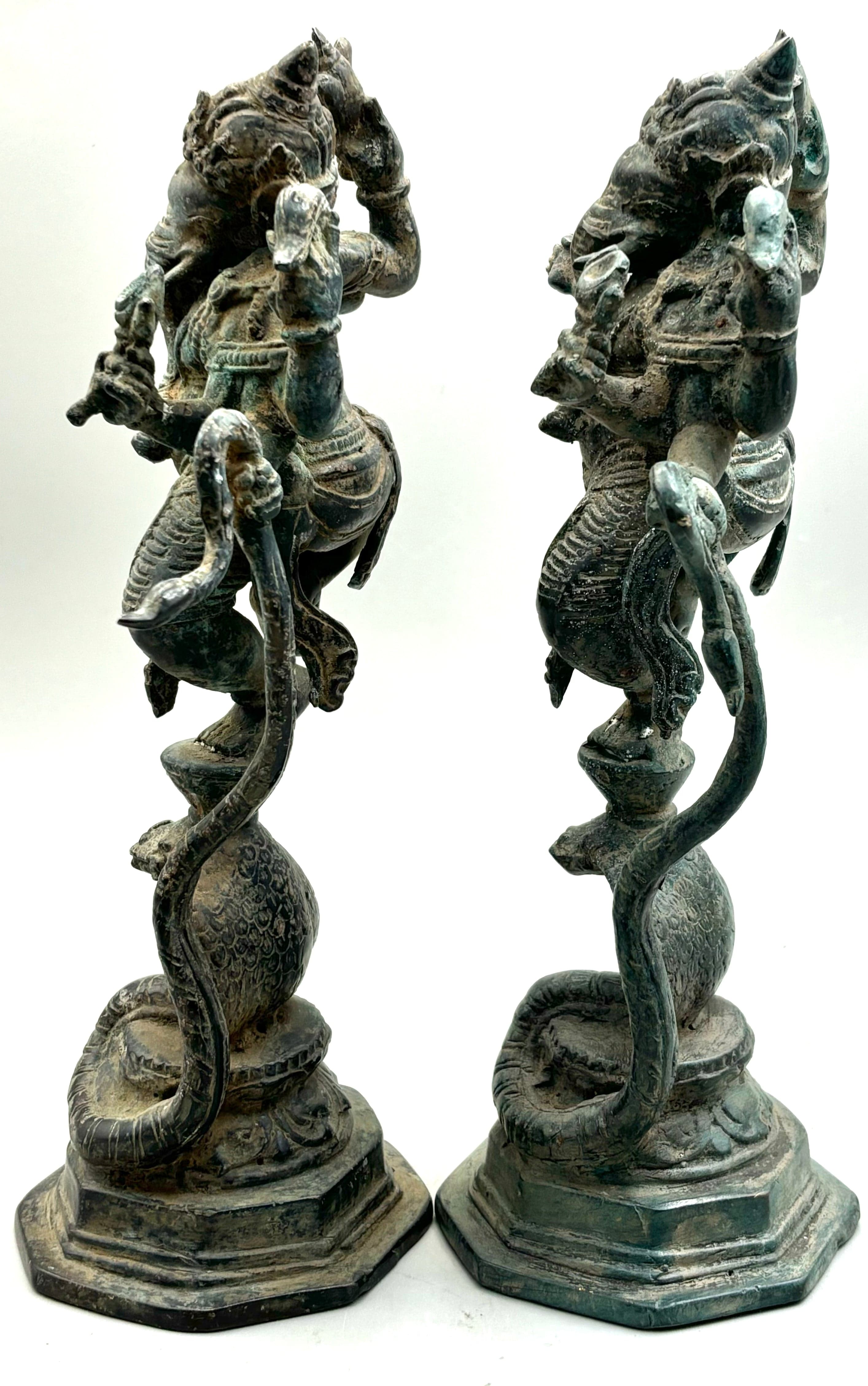Handcrafted Bronze 6-Armed Elephant Statue - Exquisite Hindu & Buddhist Decor for Home Altar, Meditation Room, or Office Desk
