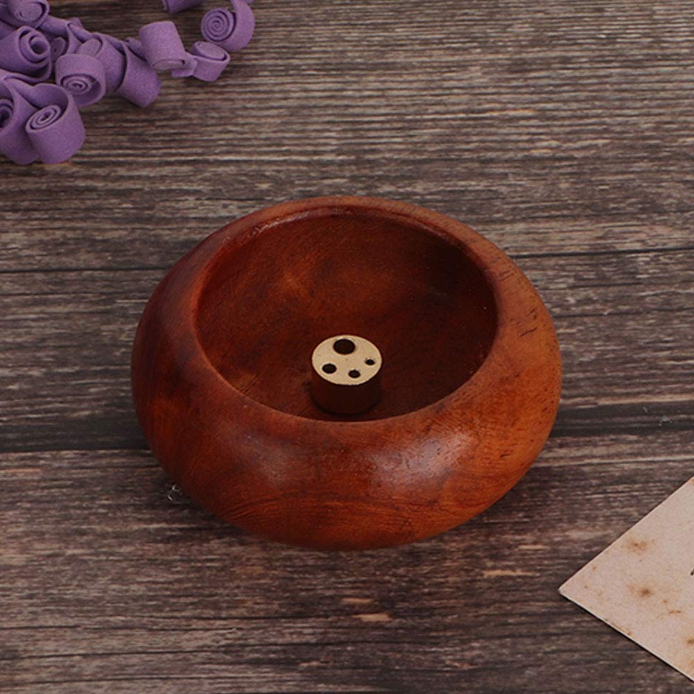 Premium Rosewood Incense Holder - Mini Round Bowl Design for Incense Sticks | Buddhist Supplies & Meditation Accessories | Perfect for Home Altar, Yoga Studio, and Spiritual Practices