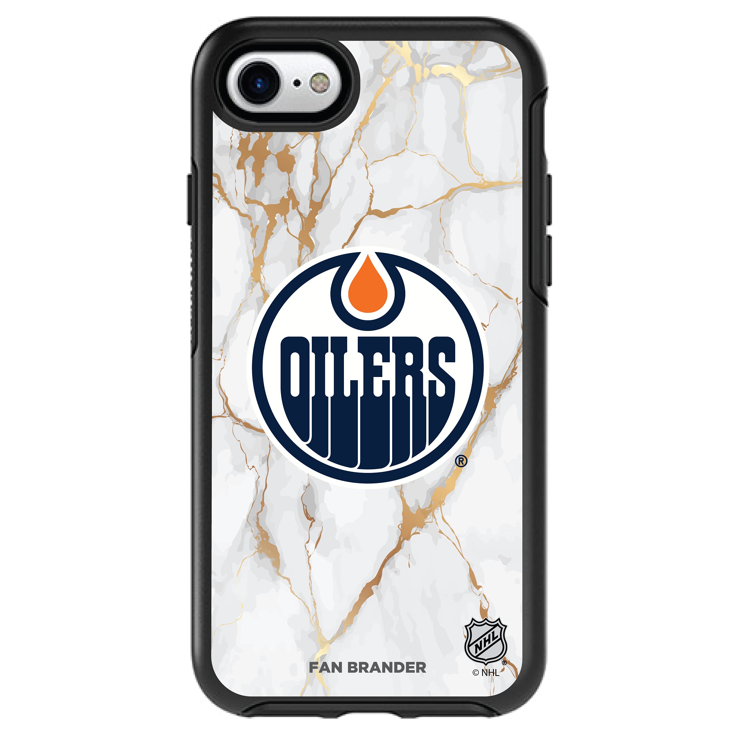 NHL OtterBox Symmetry Phone Case Compatible with Apple iPhone - White Marble Design | Durable Protection for Sports Fans & Everyday Use