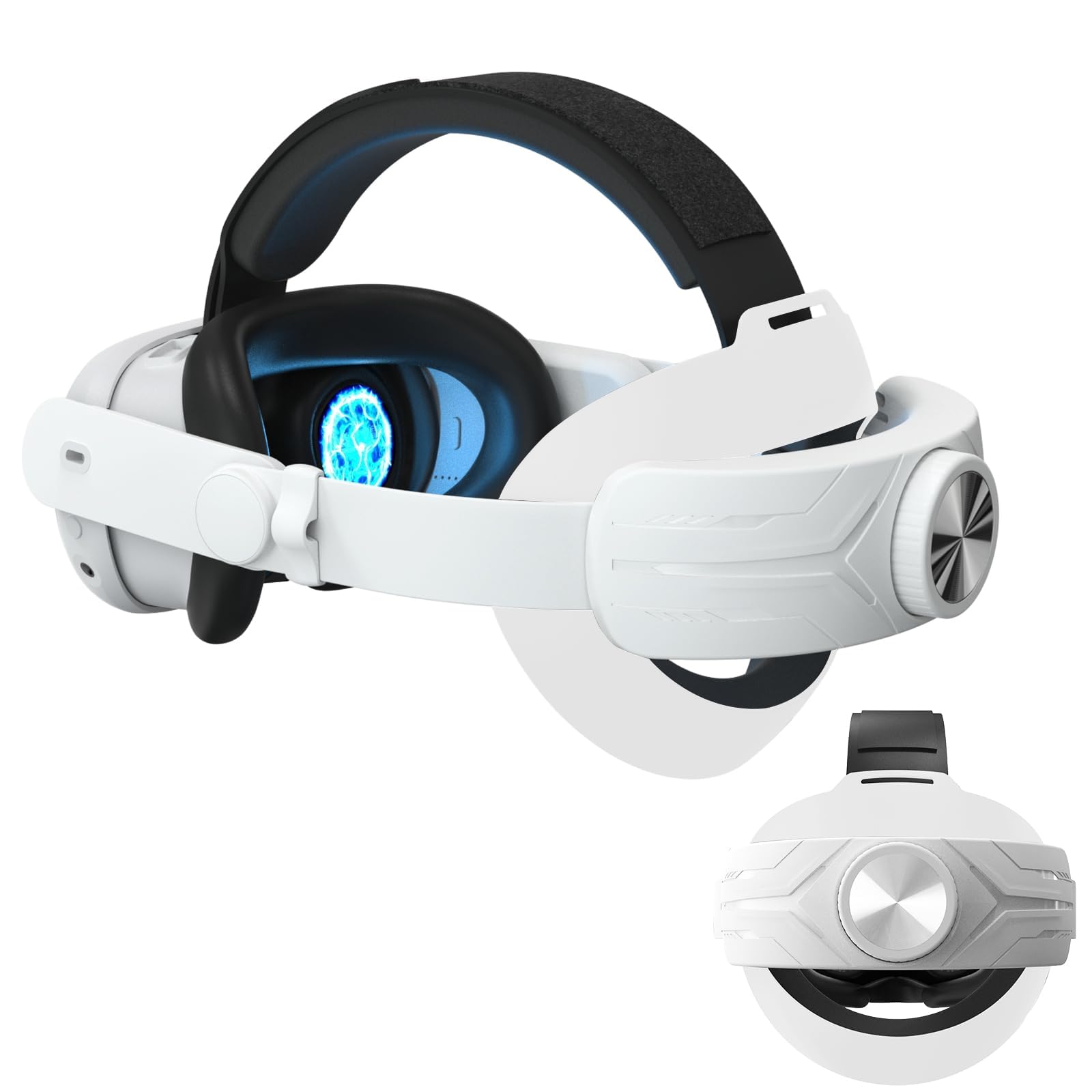 VR Headset for Quest 3, 3D Virtual Reality Headset with Adjustable Head Strap - Comfortable Design Reduces Pressure & Extended Support - Perfect for Gaming, Movies & Virtual Experiences (White, Battery Not Included)