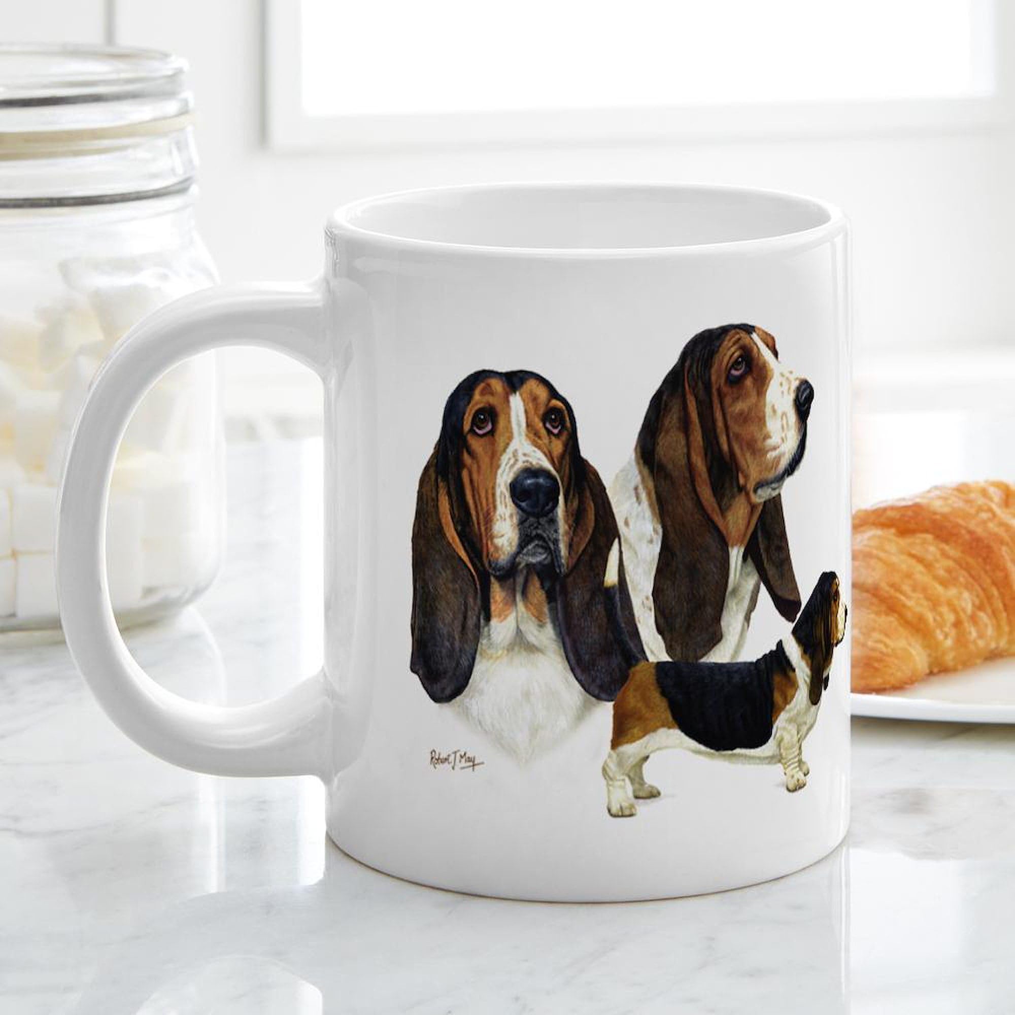 Basset Hound Coffee Mug - 20oz Large Ceramic Mega Mug for Tea & Hot Drinks - Perfect Gift for Dog Lovers & Home Office Use