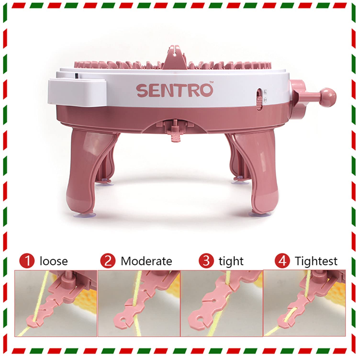 SENTRO 48 Needles Knitting Machine with Row Counter - DIY Knitting Loom for Scarf, Hat, Sock Making - Includes Plain & Tube Weave Conversion Key - Perfect for Home Crafting, Gift Making & Handmade Projects