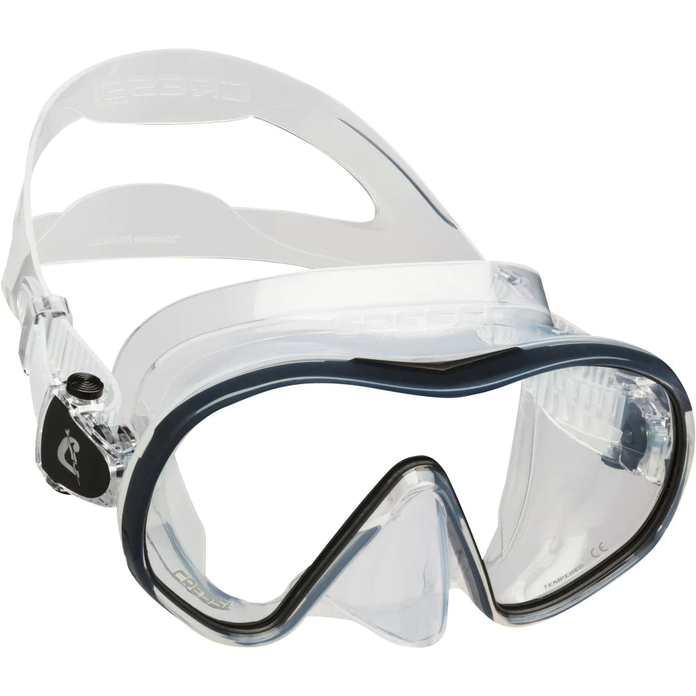 Cressi F Dual Clear/Black Snorkeling Mask - Anti-Fog & Wide View Scuba Diving Gear for Men & Women - Perfect for Ocean, Pool, and Beach Adventures