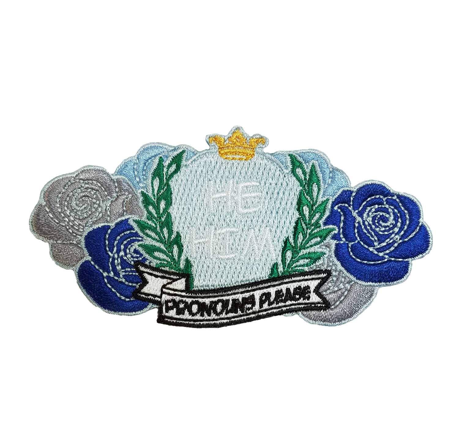 He Him Pronouns Iron On Patch - LGBTQ+ Pride Accessory for Backpacks, Jackets & Denim
