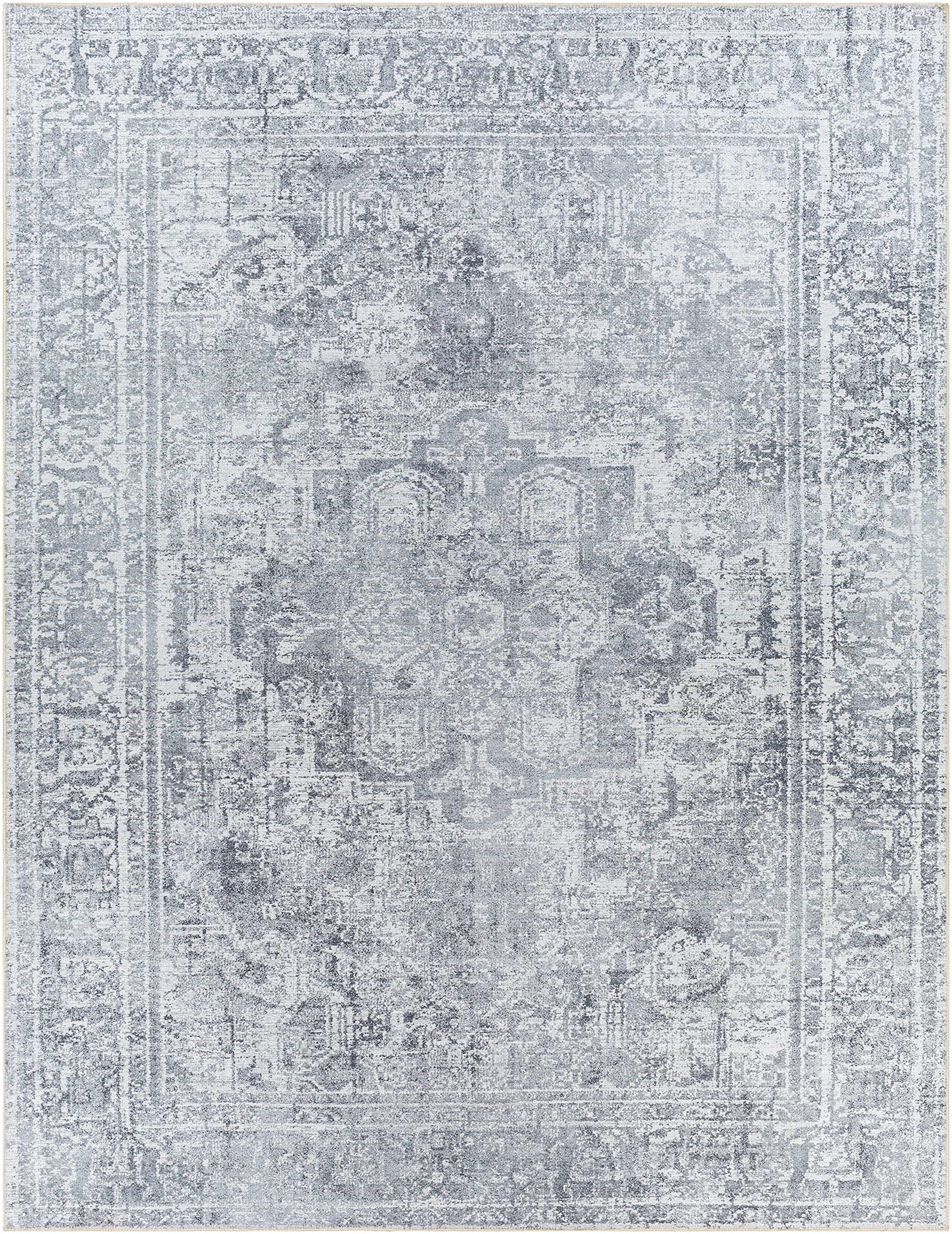 Hauteloom Aquino Soft Plush Machine Washable Area Rug - Gray - 7'10