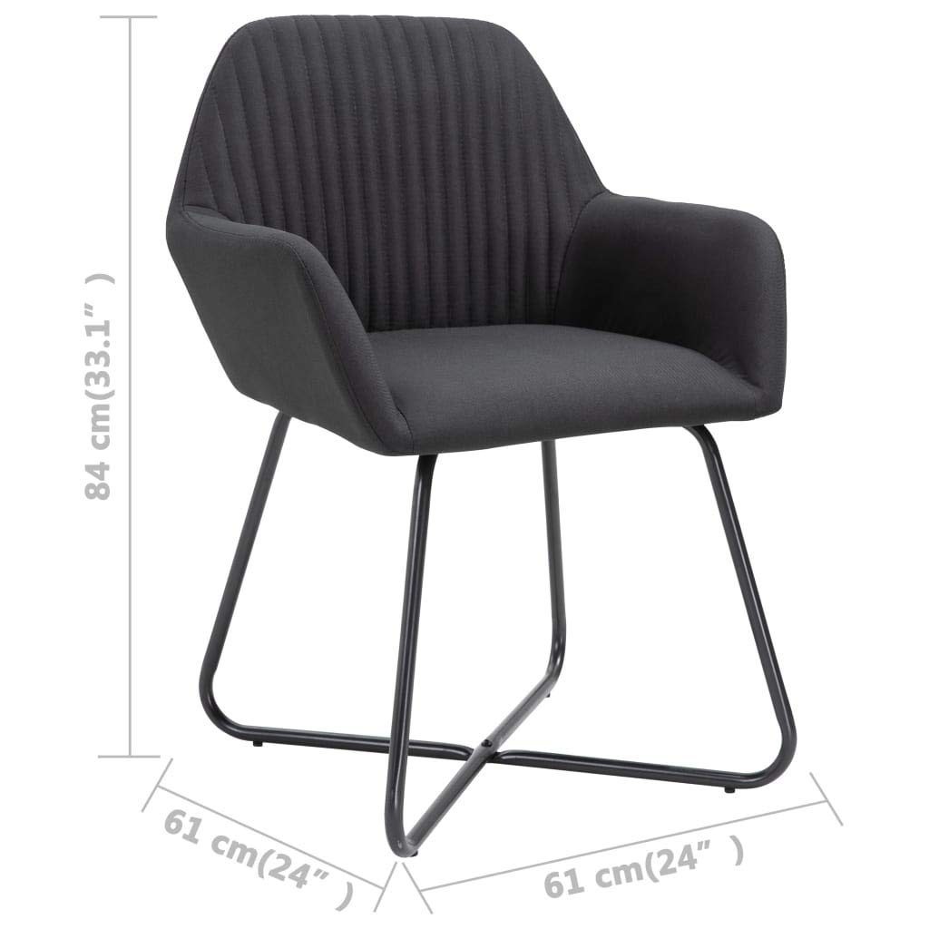 2 Pack Black Fabric Dining Chairs - Modern Comfortable Kitchen Chairs Set for Dining Room, Living Room, Bedroom & Restaurant Use - Perfect for Family Gatherings & Entertaining Guests