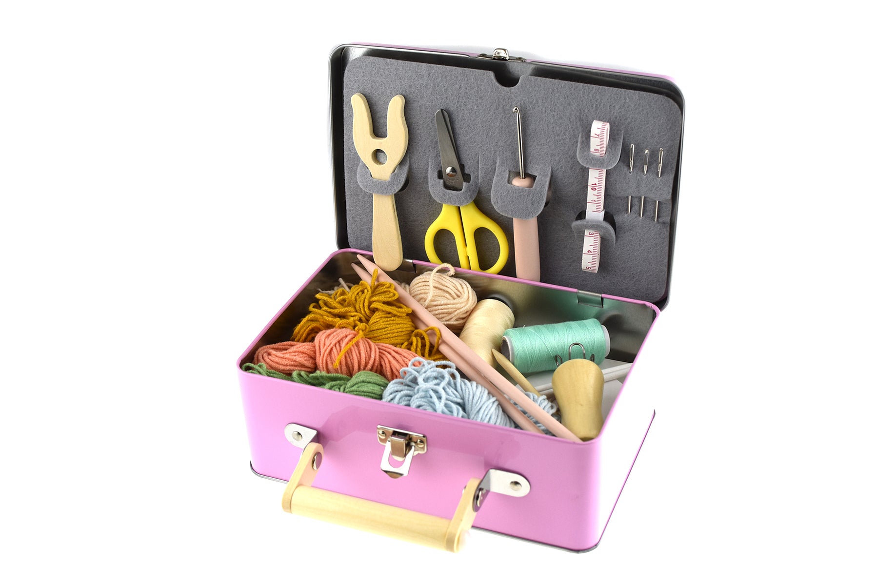 Relaxing DIY Knitting Kit with Yarn & Needles in Portable Tin Case - Perfect for Stress Relief, Crafting & Gifts