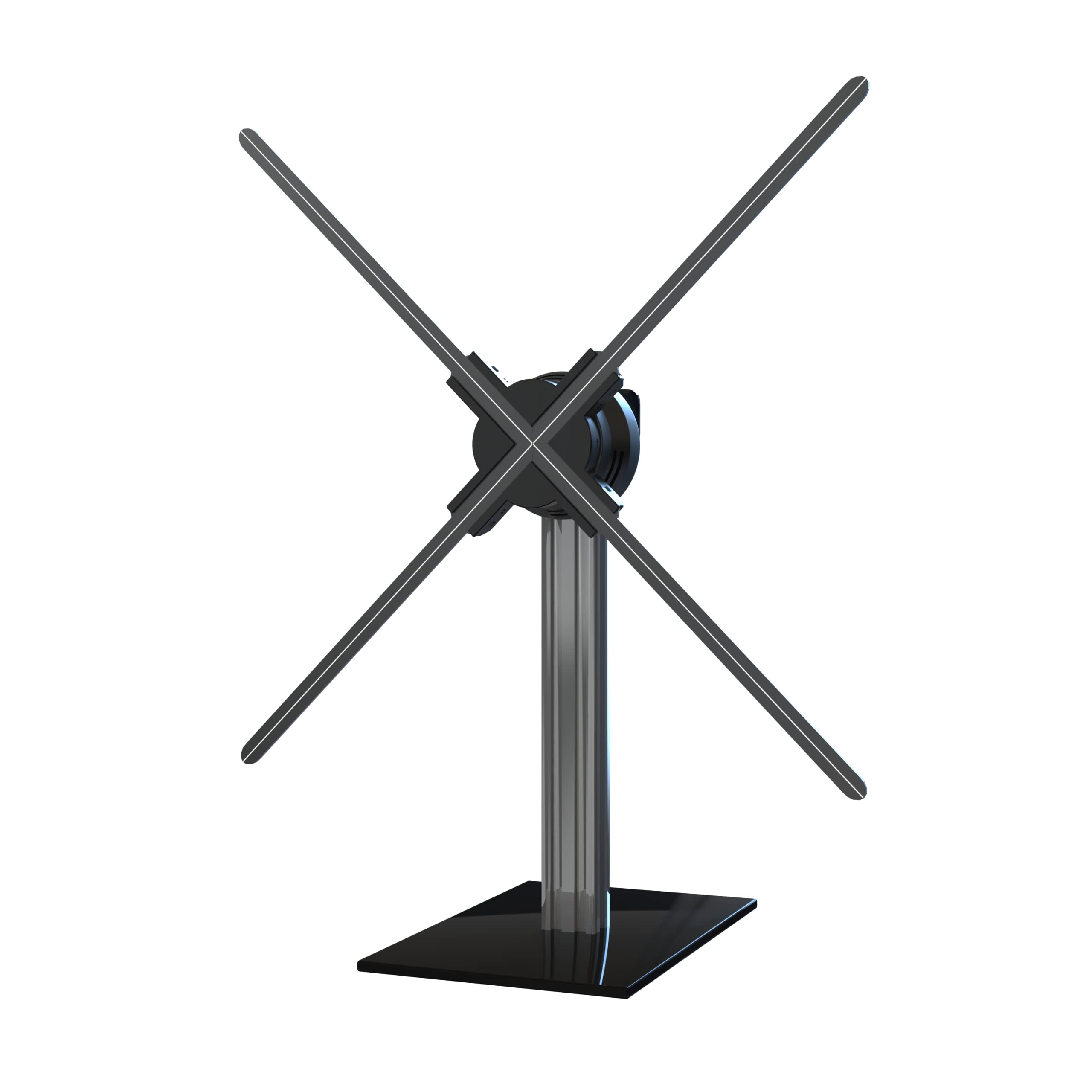 Missyou 3D Hologram Fan Desktop Stand - Aluminum Alloy Frame with Tempered Glass Base - Fits 27.5