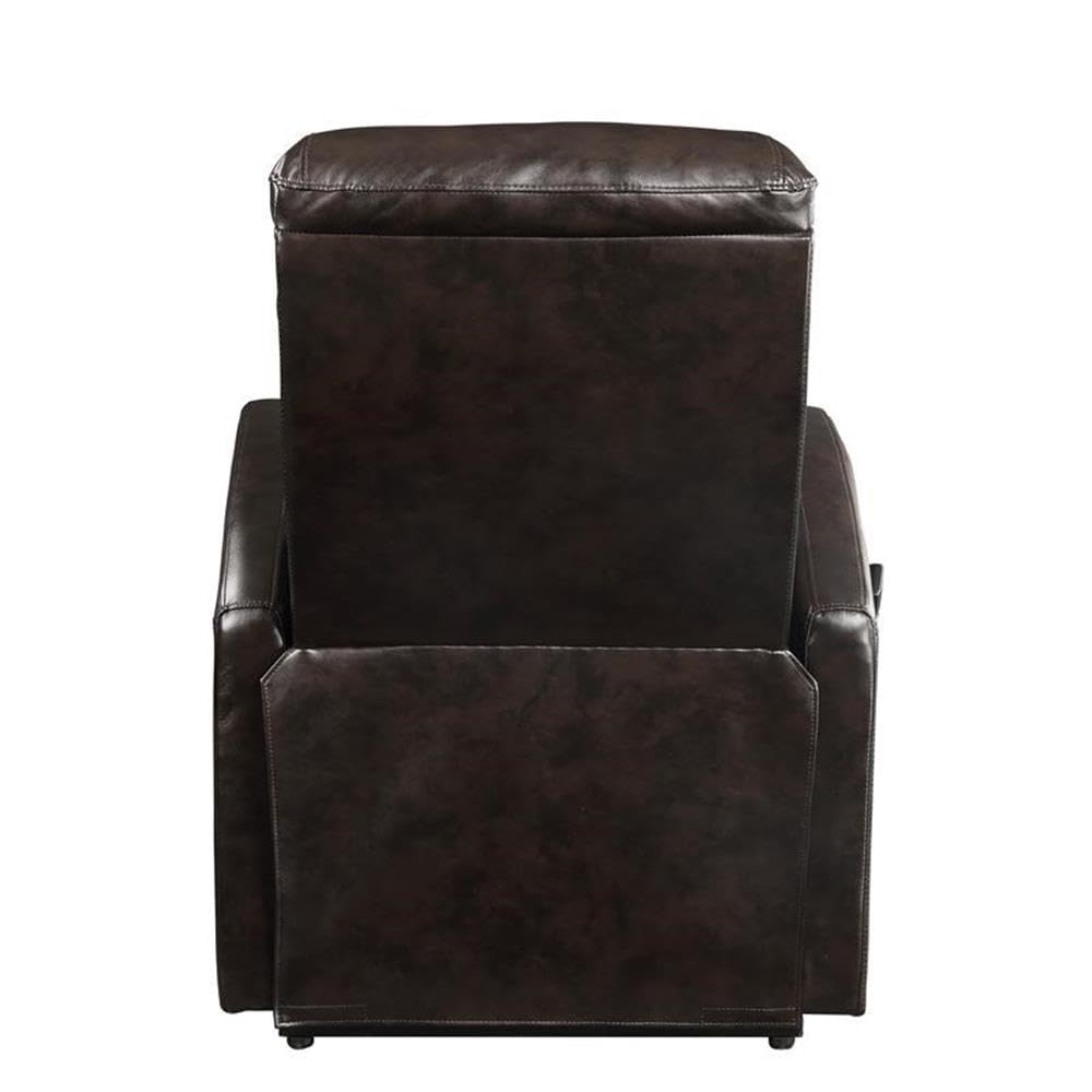 Acme Kasia Power Lift Recliner Chair - Espresso PU Leather - Comfortable Electric Lift Chair for Elderly & Mobility Assistance - Perfect for Living Room, Bedroom & Home Theater