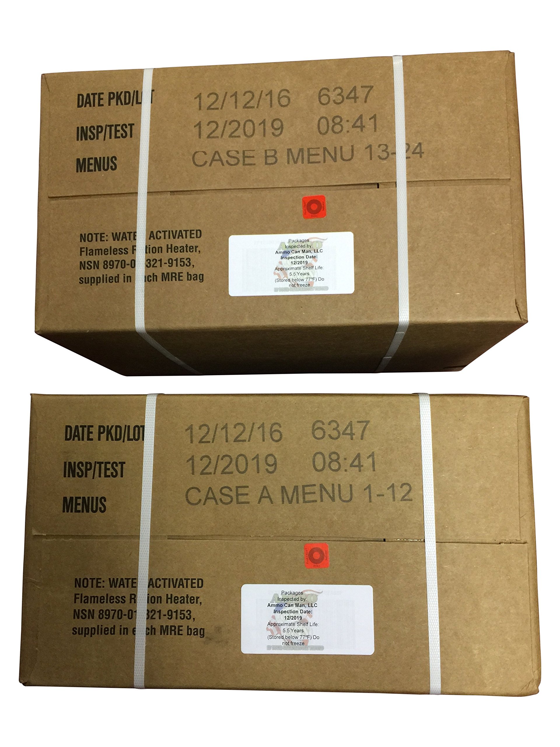 12/2019 or Newer ACM MRE Meals Ready-to-Eat Case (12 Pack) - Emergency Food Supply for Camping, Hiking & Disaster Preparedness
