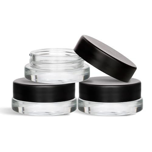 Clear Glass with Black Lid