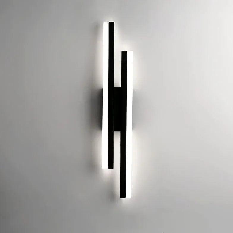 Minimalist Double Linear Dimmable Modern Wall Lights - Contemporary LED Wall Sconce for Bedroom, Living Room, Hallway Lighting - Adjustable Brightness for Ambience and Task Lighting