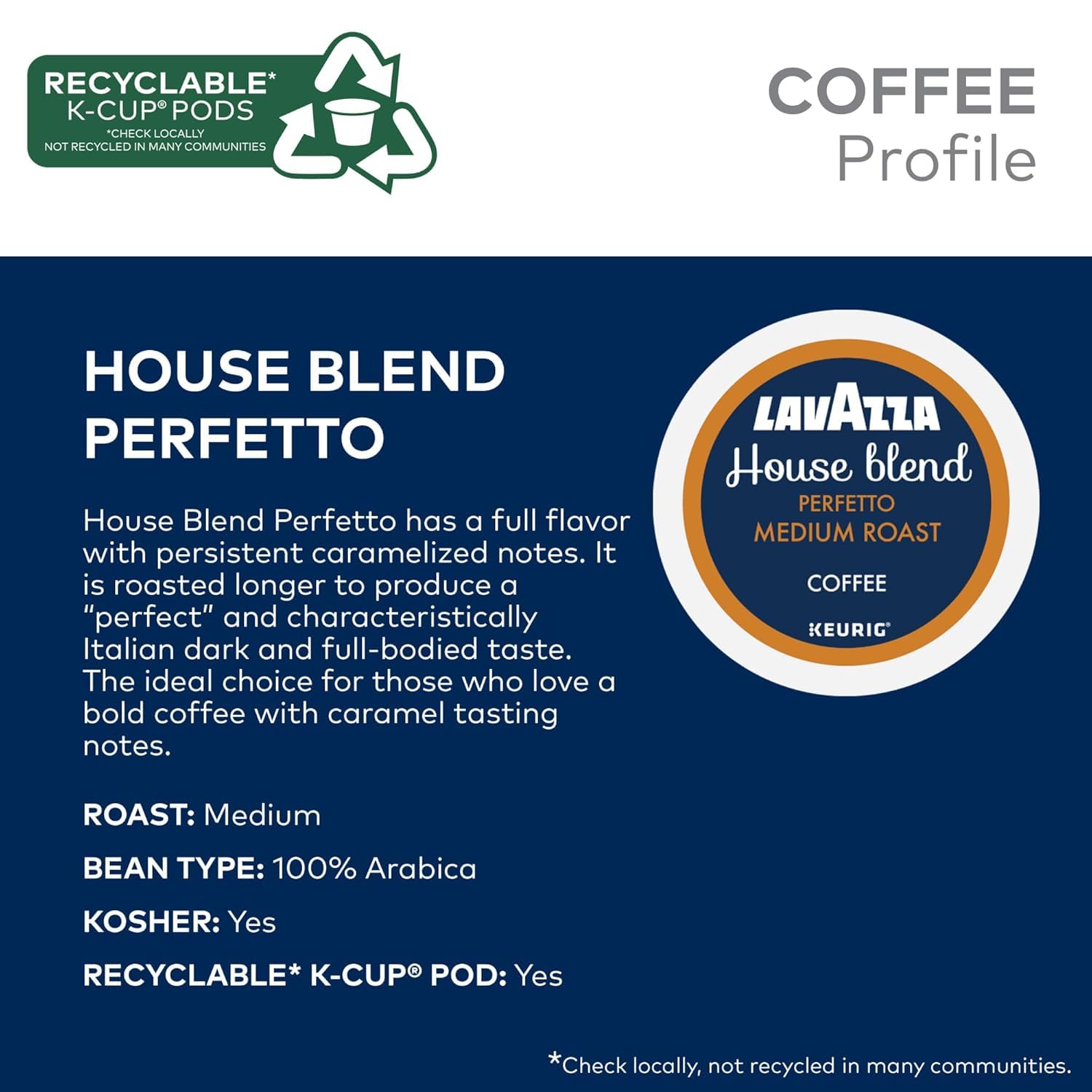 Lavazza Dark Roast Perfetto Coffee K-Cups Pods - 100% Arabica Espresso for Keurig Brewers - Perfect for Office, Home & Morning Coffee Routine