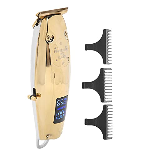 Professional Gold Hair Trimmer for Men - Electric Hair Clipper with Adjustable Guide Combs, Cordless Rechargeable Hair Cutting Kit for Home, Salon & Travel - Perfect for DIY Haircuts, Beard Trimming & Grooming