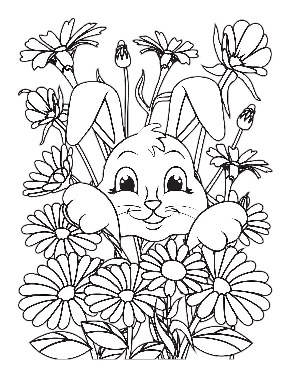 Easter Coloring Book for Kids Ages 4-8 - Fun Easter Basket Stuffer with Cute Bunny, Easter Egg & Spring Designs - Perfect for Easter Gifts, Party Favors & Creative Playtime Activities