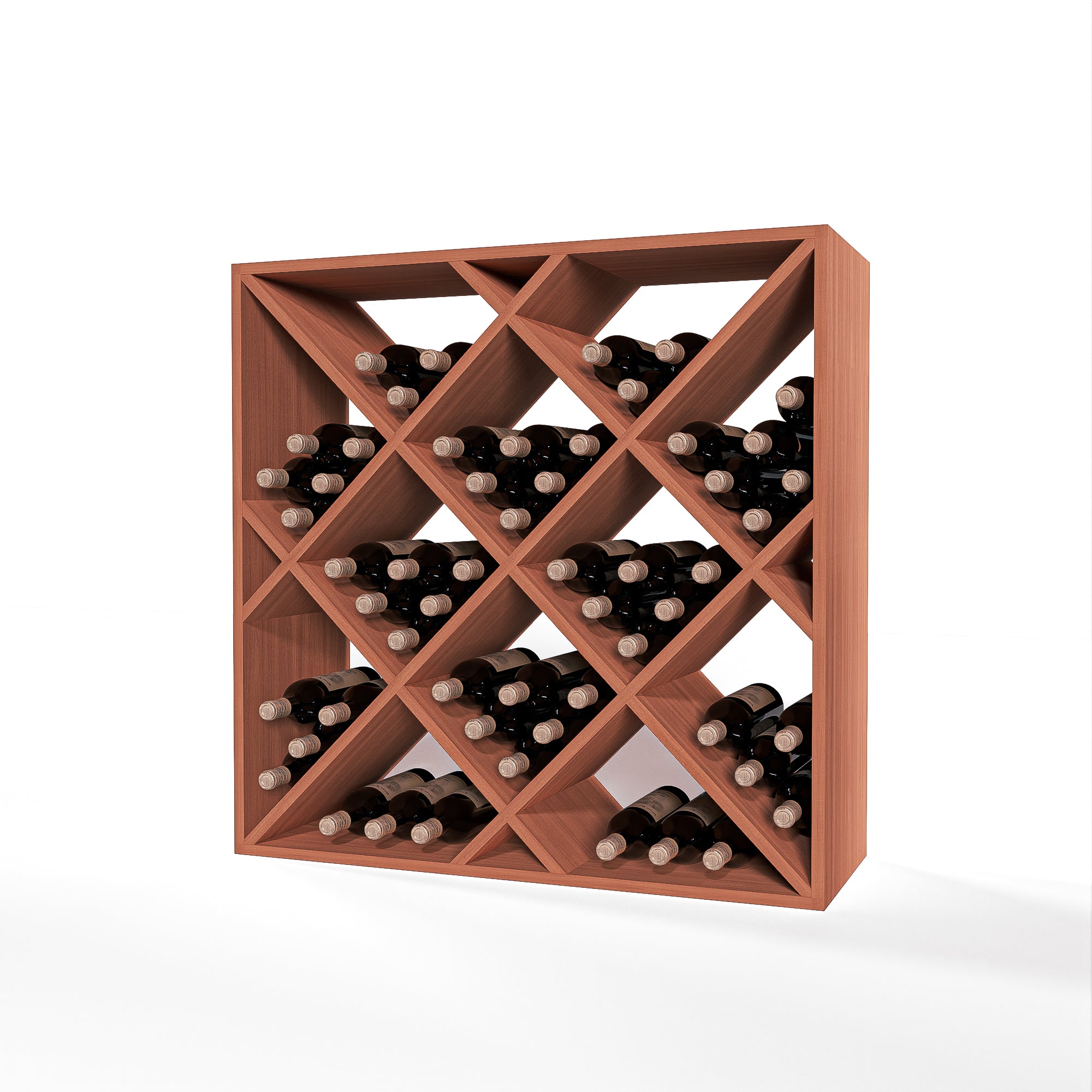 GrandCellar™ 8-Column Full Depth Diamond Cube Wine Rack - 36 Bottle Capacity | Premium Wine Storage for Cellars, Restaurants & Home Bars