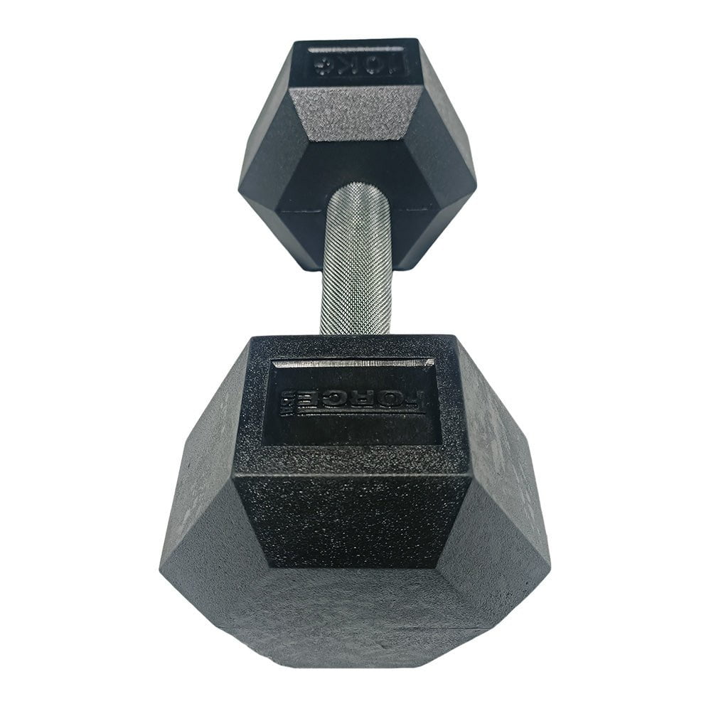 Force USA Straight Handle Hex Dumbbells - 5-100 lbs (Sold Individually) for Home Gym & Strength Training