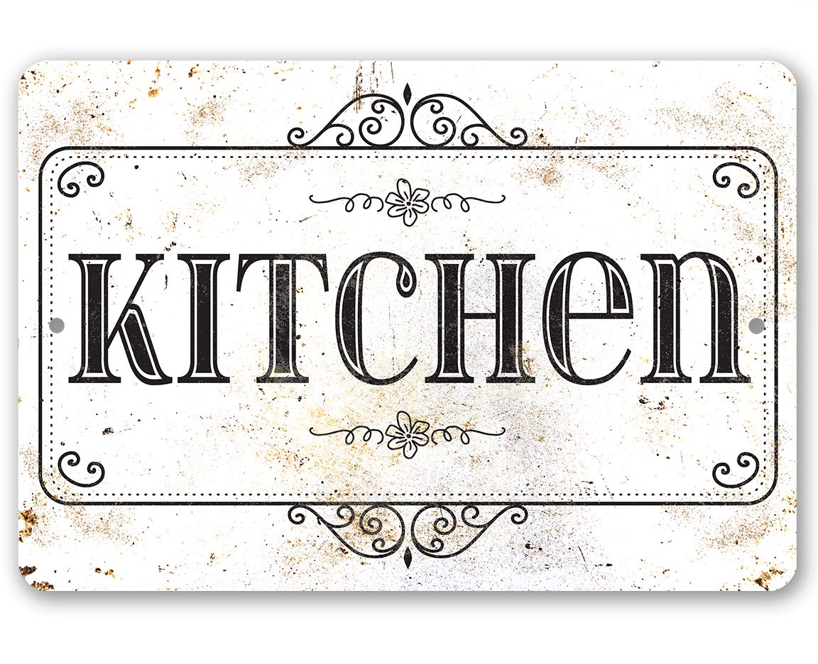 Vintage Rustic Metal Kitchen Wall Decor Sign - Farmhouse Style Indoor/Outdoor Kitchen Decor - Perfect for Country Kitchen, Dining Room & Backyard Patio Decorations
