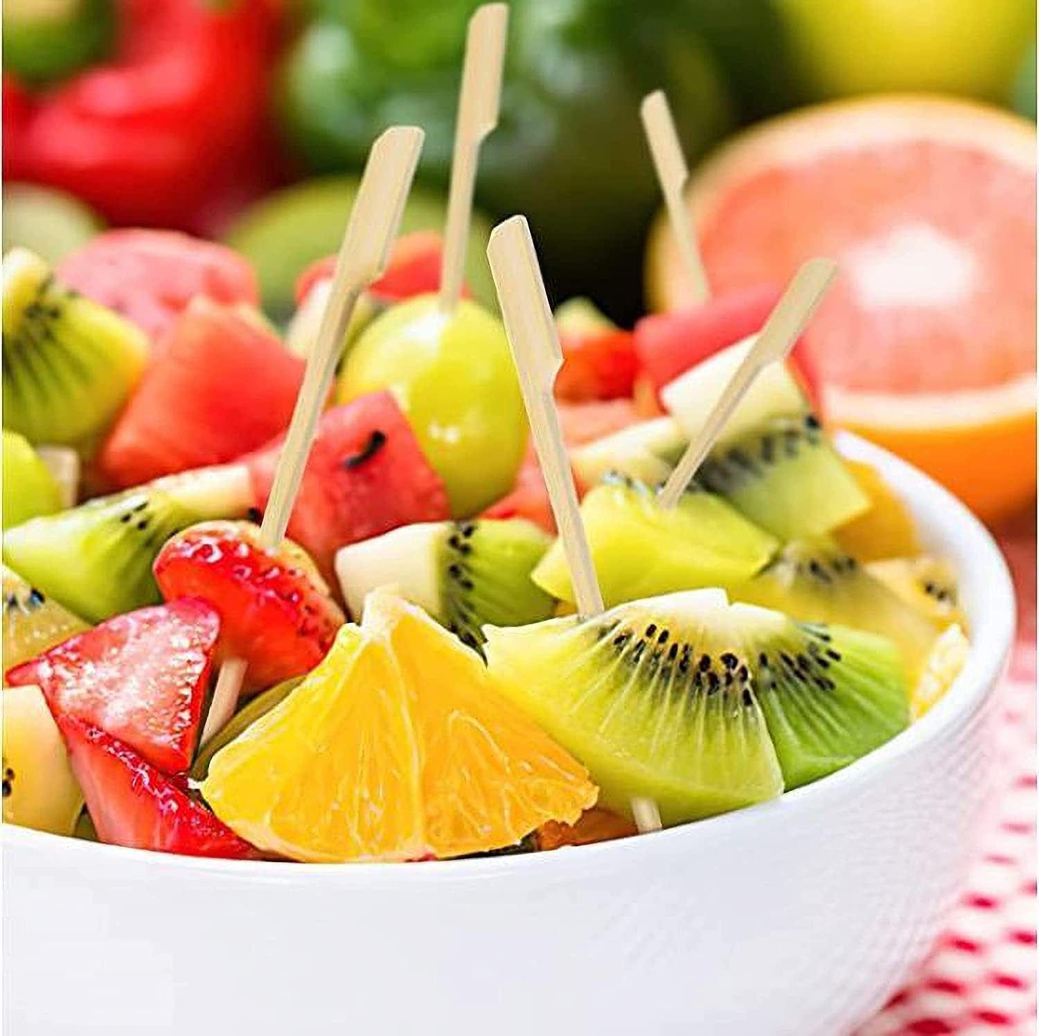 Bamboo Skewers 260 Pack - Cocktail Picks for Drinks, BBQ & Fruit Kabobs