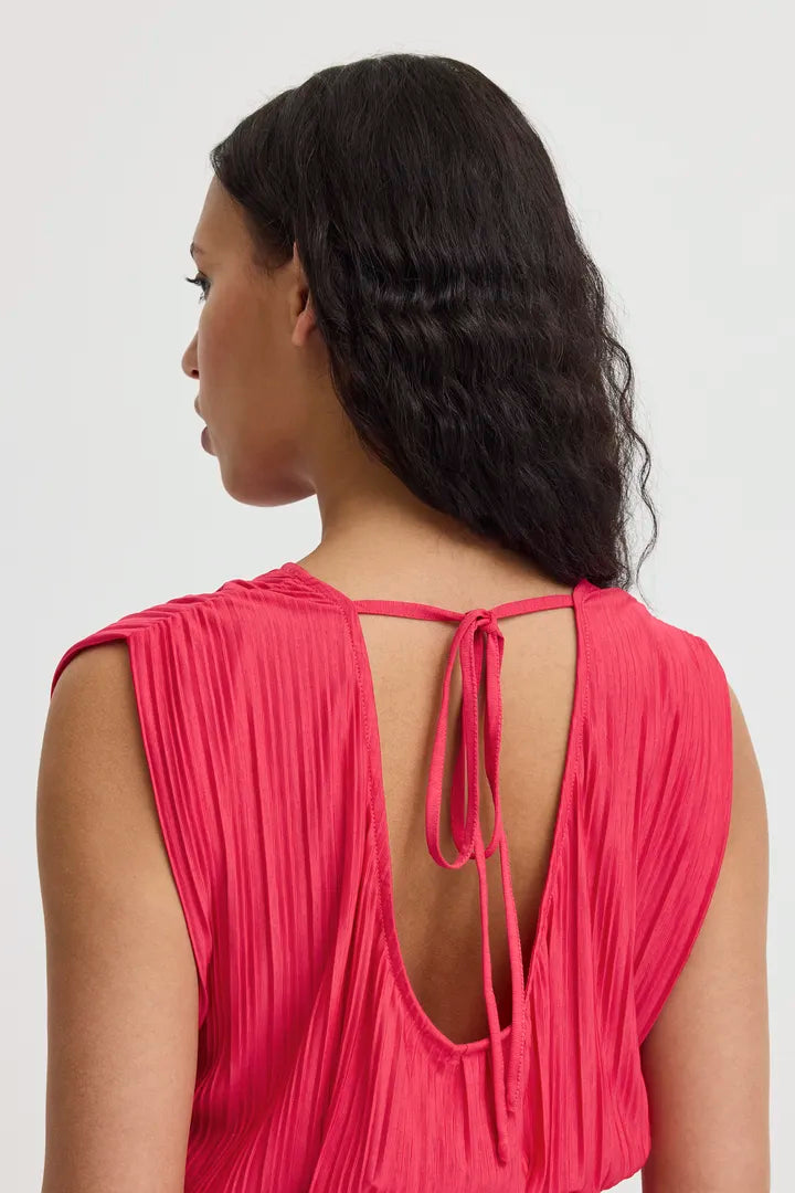Ivy Sleeveless Top for Women - Bright Rose Summer Blouse, Breathable Casual Shirt for Outfits, Date Night & Beach Wear