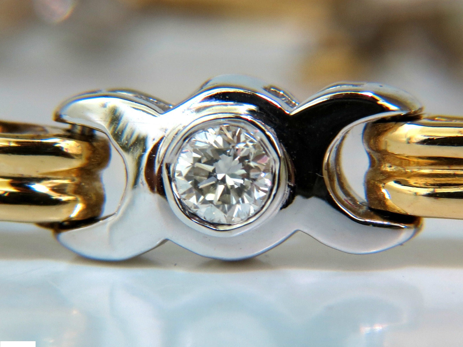 2.00 Carat Diamond Bezel Link Bracelet - G/VS2 Quality - 14K Two-Tone Gold (White & Yellow) - Perfect for Weddings, Anniversaries & Special Occasions