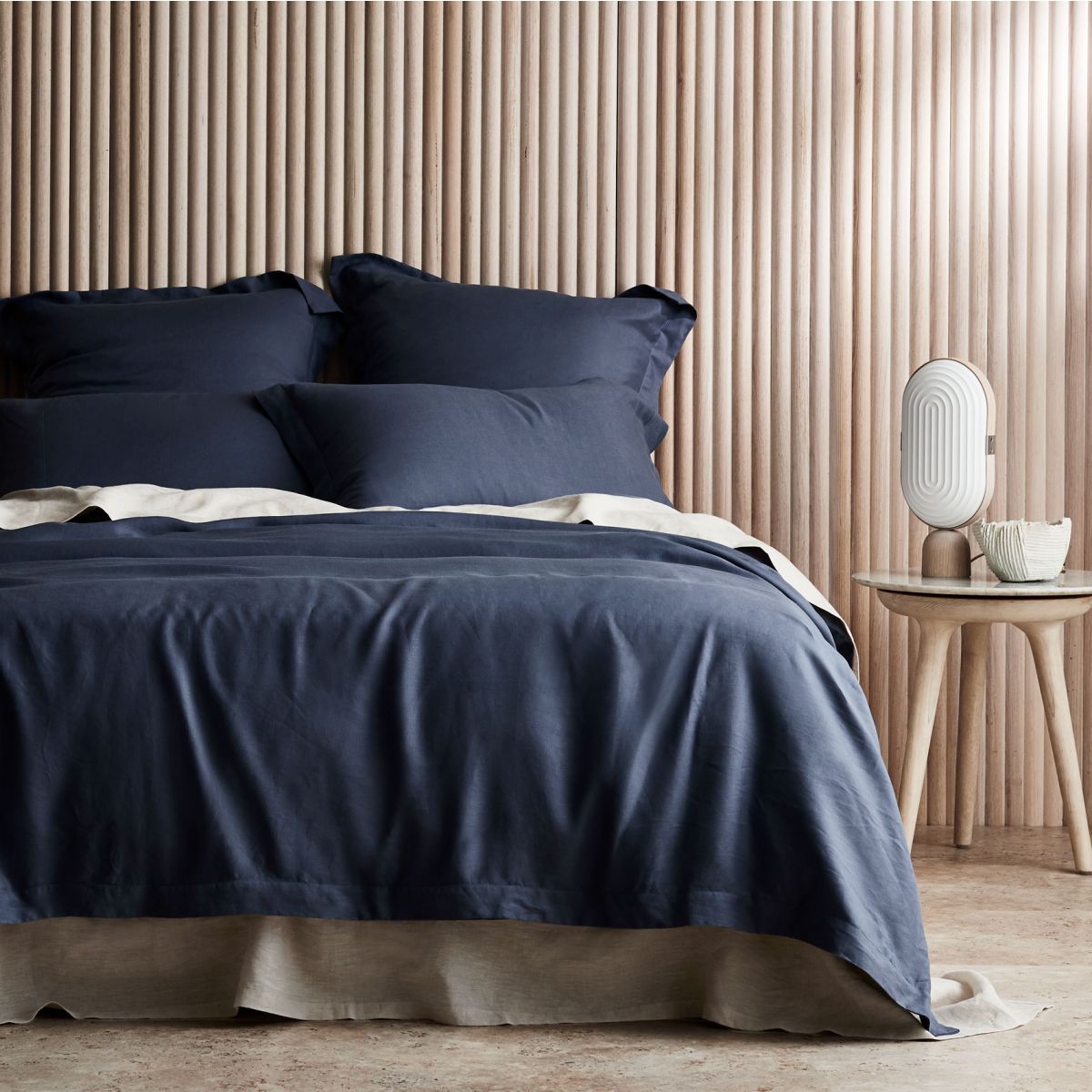 Sheridan Abbotson Ink Linen Quilt Cover Set - Luxury 100% Cotton Bedding for Master Bedroom & Guest Room
