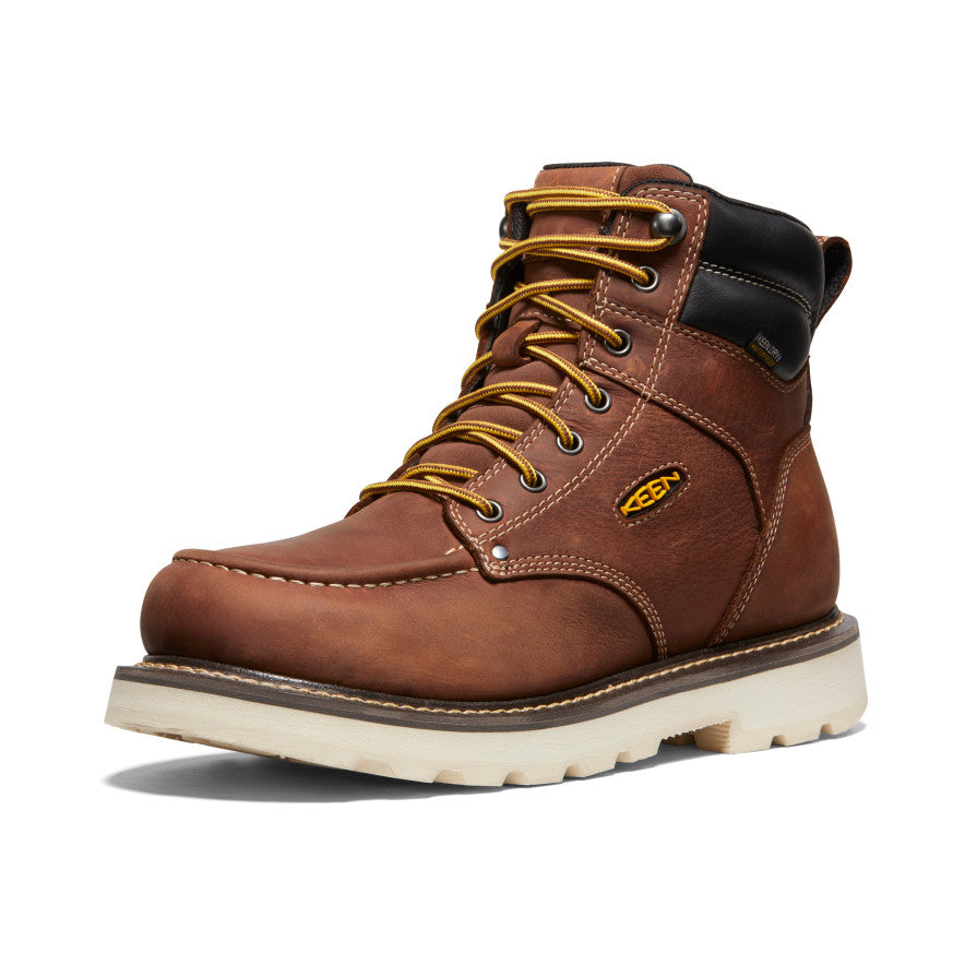 **Men's Cincinnati 6 Waterproof Soft Toe Work Boots - 90° Heel, Tuscan Red/Sandshell - Durable & Comfortable for Construction, Hiking & Outdoor Work**