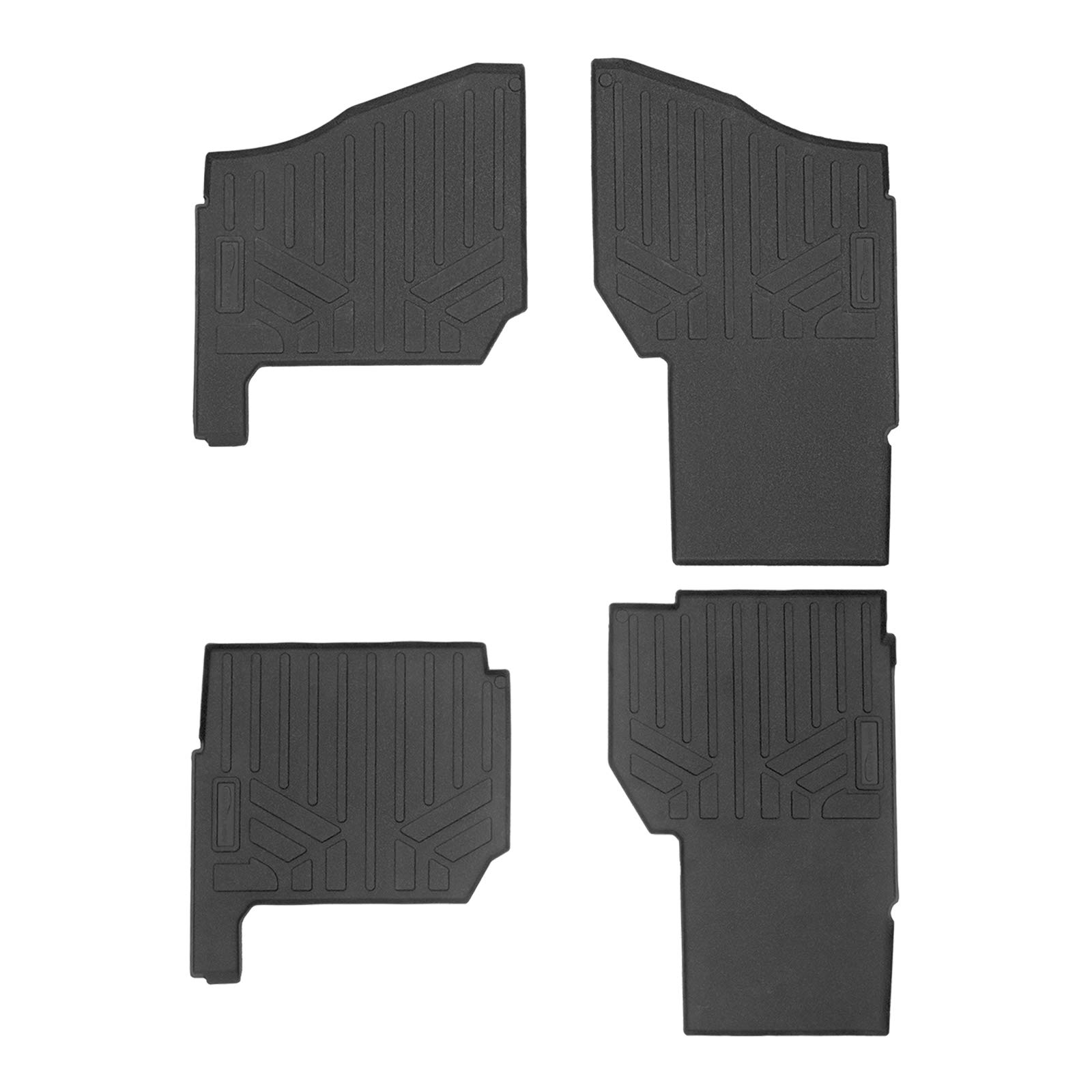 Premium SMARTLINER All-Weather Floor Mats - 2 Row Liner Set (Black) for 2018-2025 Polaris Ranger XP 1000 4 Passenger UTV - Heavy Duty Protection for Off-Road, Hunting & Farm Use