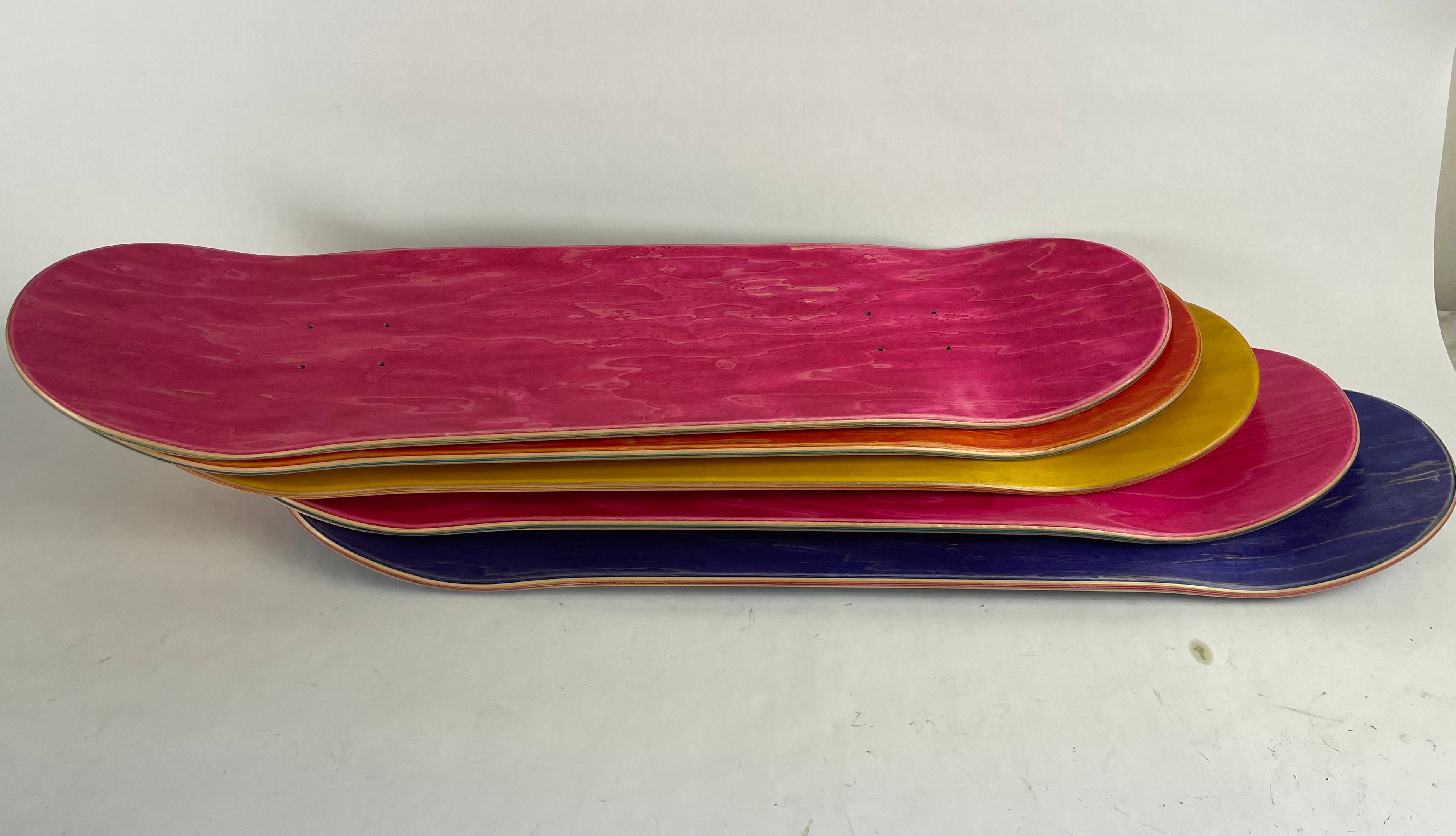 5-Pack Hardrock Blank Skateboard Decks - Top & Bottom Stains - Choose Your Size - Perfect for DIY Skateboard Customization & Street Skating