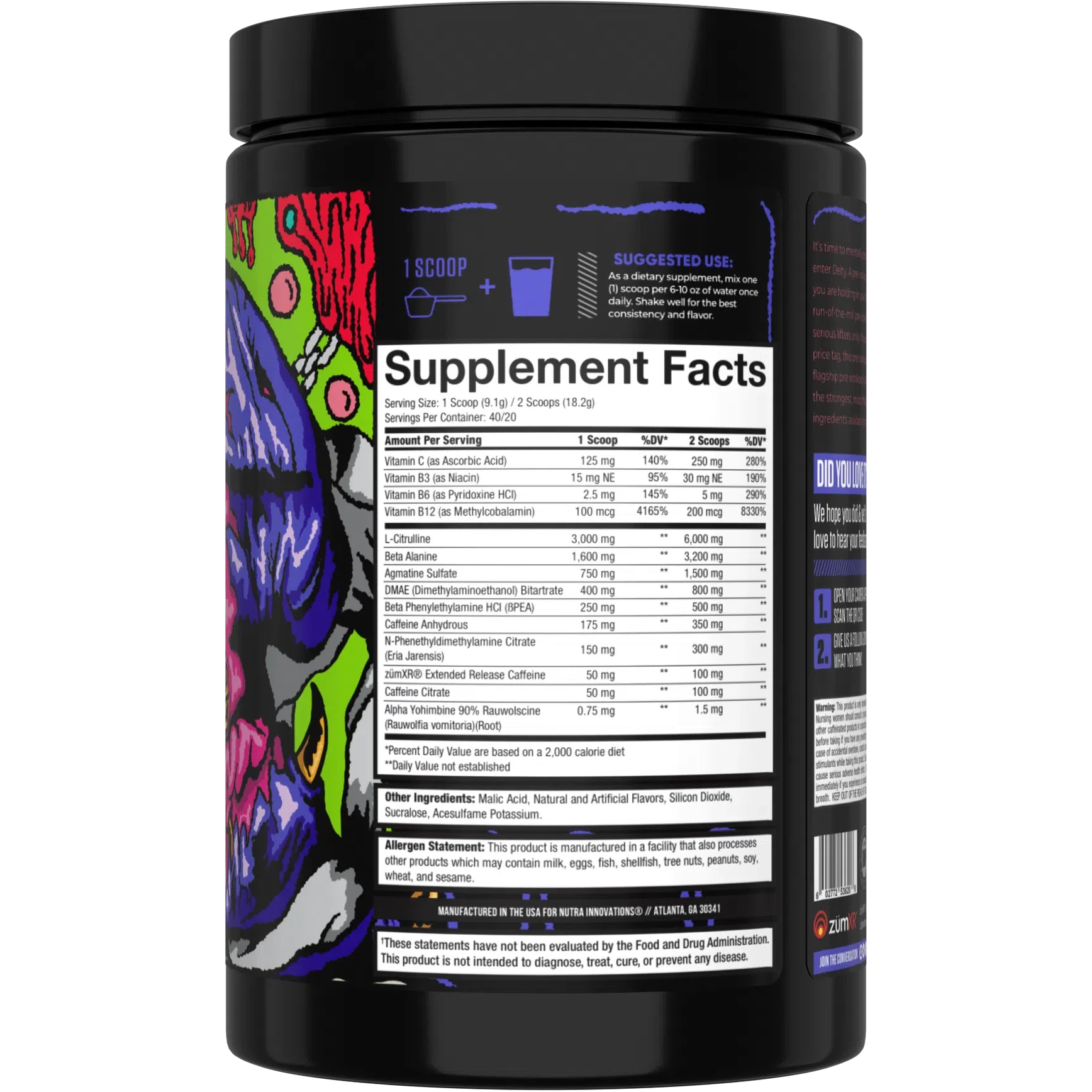 Nutra Innovations Deity V2 - Premium Dietary Supplement for Energy & Focus | Boost Performance & Mental Clarity | Ideal for Athletes, Students & Professionals