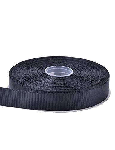 1 Inch Black Grosgrain Ribbon - 50 Yards Per Roll for Gift Wrapping, DIY Crafts, Bows, Wreaths, Hair Accessories & Wedding Decorations - Perfect for Party Favors, Scrapbooking & Home Decor Projects