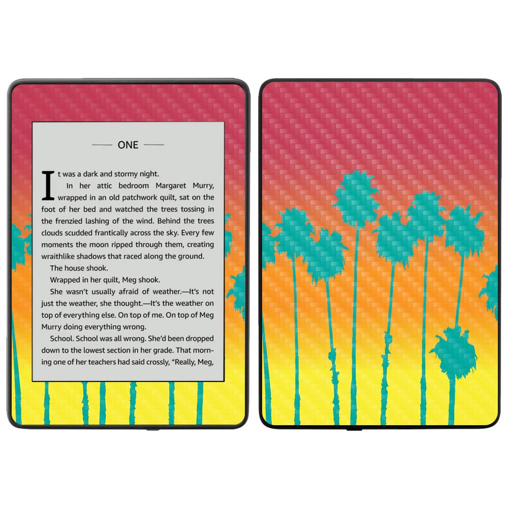 MightySkins Carbon Fiber Skin for Amazon Kindle Paperwhite 2018 (10th Gen) - Waterproof Model | Abstract Wood Design | Protective & Durable Textured Finish | Easy to Apply & Remove | Made in USA | Perfect for Travel, Reading & Outdoor Use