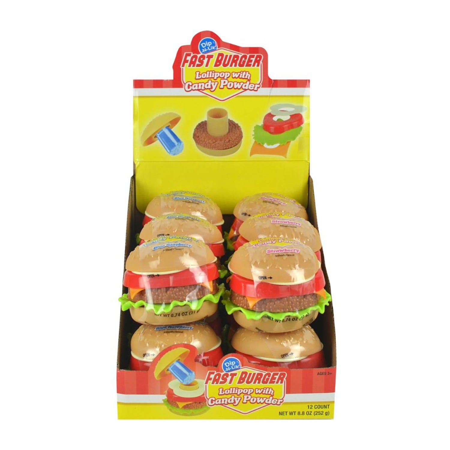 Koko's Fast Burger Dip N Lik - 12 Count Box | Perfect for BBQs, Parties & Quick Snacks