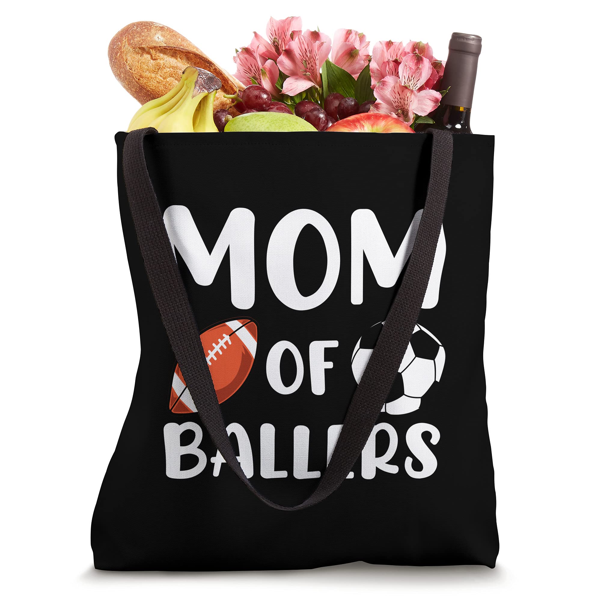 Mom of Ballers American Football Tote Bag - Durable & Stylish for Game Day, School, and Grocery Shopping