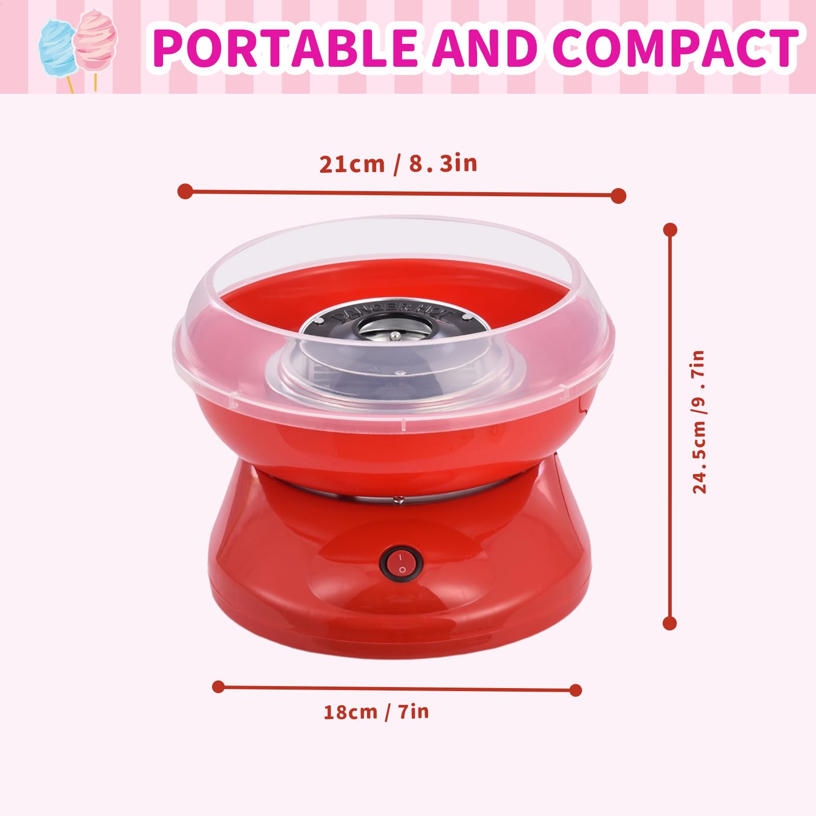 Commercial Electric Cotton Candy Maker Machine 110V 500W - Blue Floss Candy Spinner for Kids, Birthday Parties, Festivals & Home Use - Perfect for Carnivals, School Events & Family Gatherings