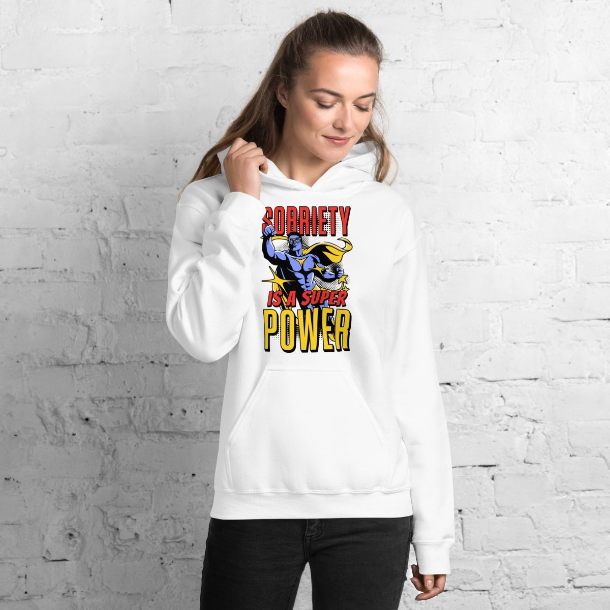 Sobriety is a Superpower Unisex Hoodie - Comfortable Cotton Pullover Sweatshirt for Men & Women - Perfect for Sober Living, Recovery Support & Everyday Wear