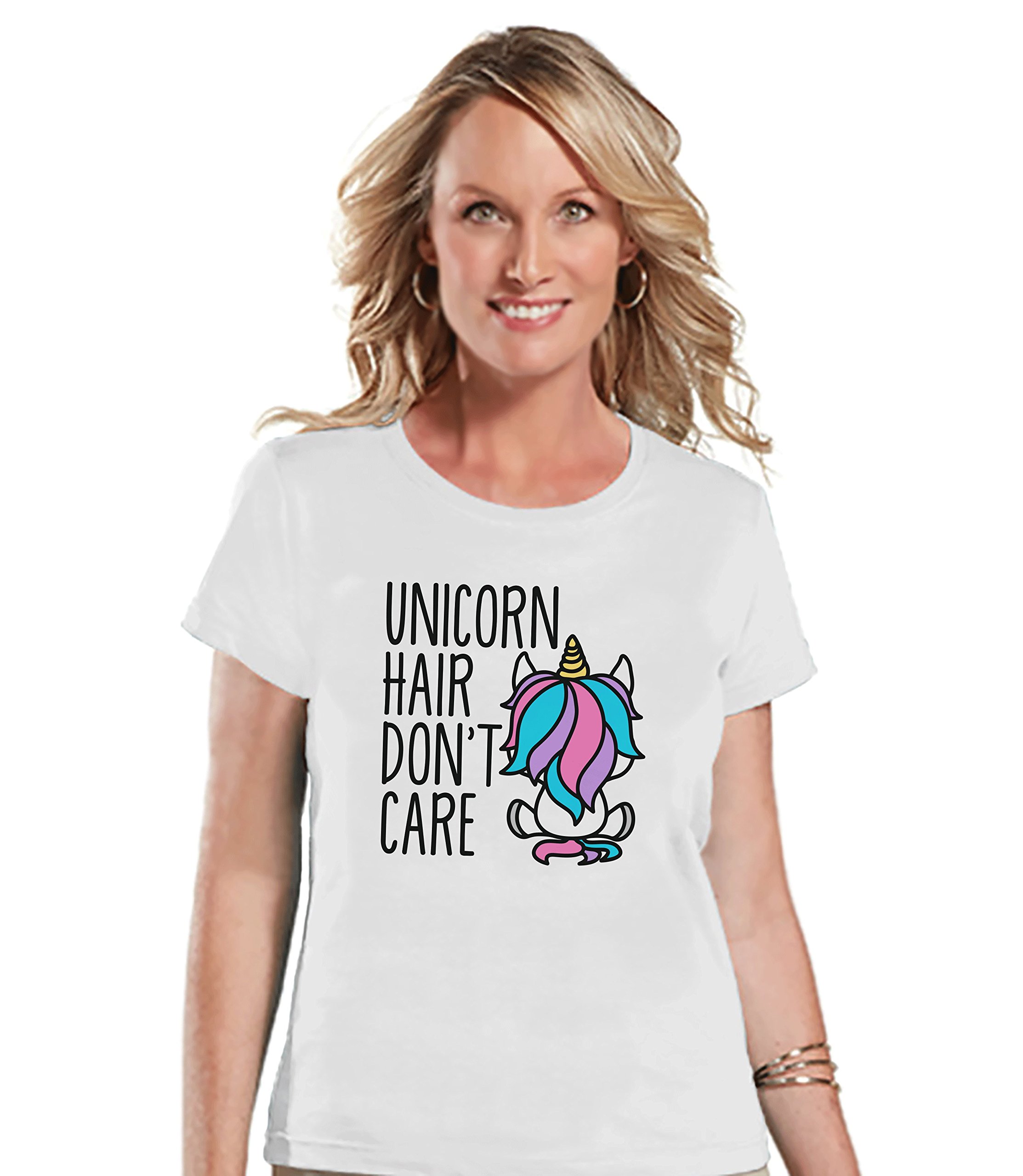 7 ate 9 Apparel Women's Unicorn Hair Graphic T-Shirt - Soft Cotton Casual Tee for Everyday Wear, Gifts & Fun Outfits