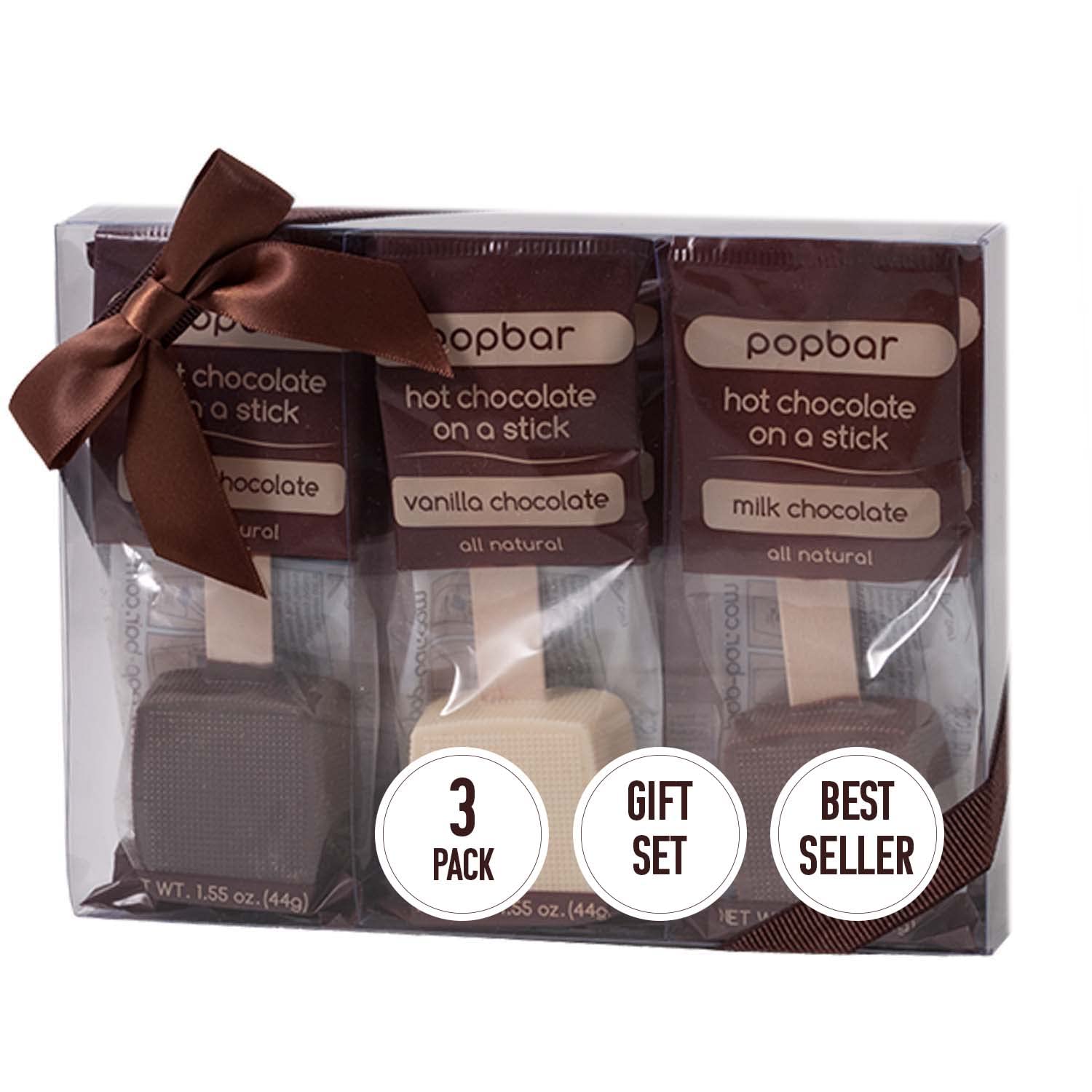 Hot Chocolate Sticks Variety Pack - 3 Pack Gift Set (Dark, Milk & Vanilla White) | Perfect for Cocoa Bombs, Holiday Gifts, Christmas, Hanukkah, Birthdays | Great for Coffee Shops, Home Baking, Winter Warm Drinks & Cozy Nights