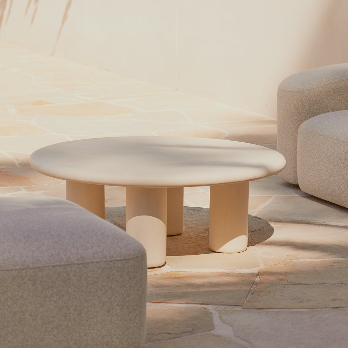 Husk Earth Outdoor Coffee Table - Weather-Resistant Patio Furniture for Garden, Deck, and Poolside Relaxation