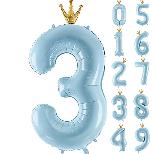 Number 3 With Crown Balloon