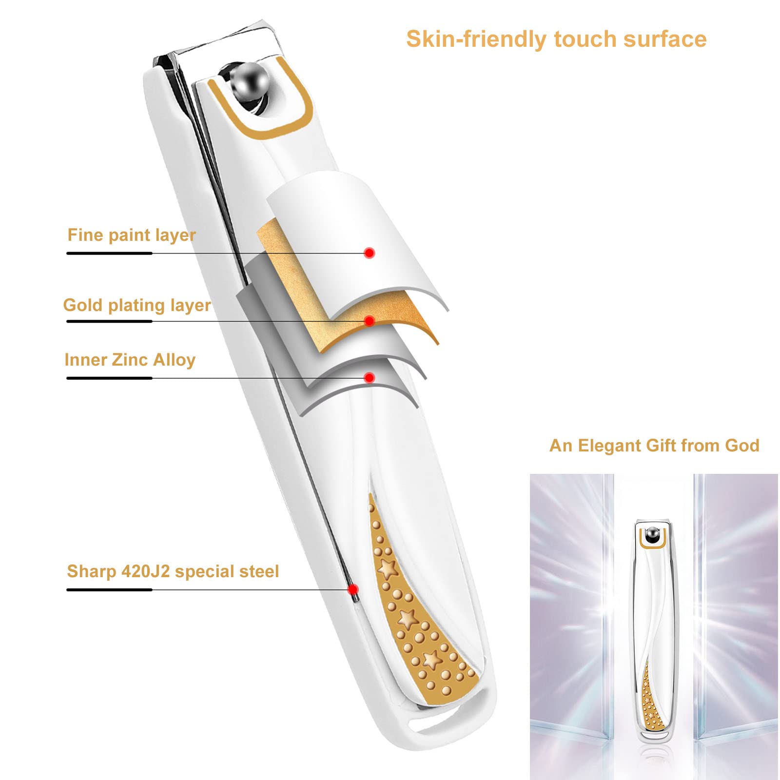 Luxury Zinc Alloy Nail Clippers for Thick Nails - Men & Women - Home & Travel Use