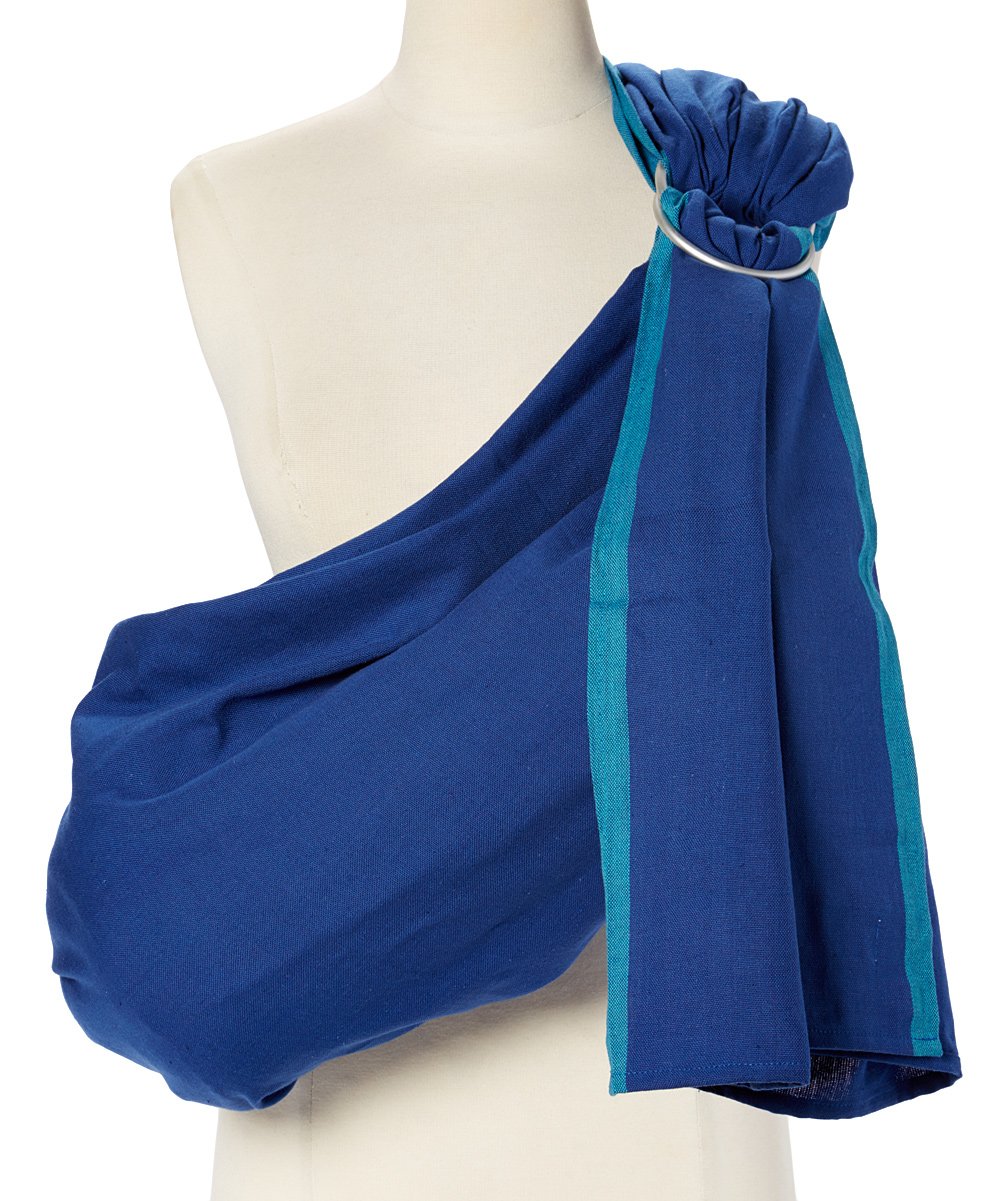 Soft Cotton Baby Wrap Carrier Sling for Infants & Toddlers 8-35 lbs - Adjustable Ring Sling for Hands-Free Babywearing - Perfect Baby Shower Gift for New Parents - Nursing Cover & On-the-Go Parenting Essential (River Blue) - Ideal for Shopping, Travel & Bonding Time