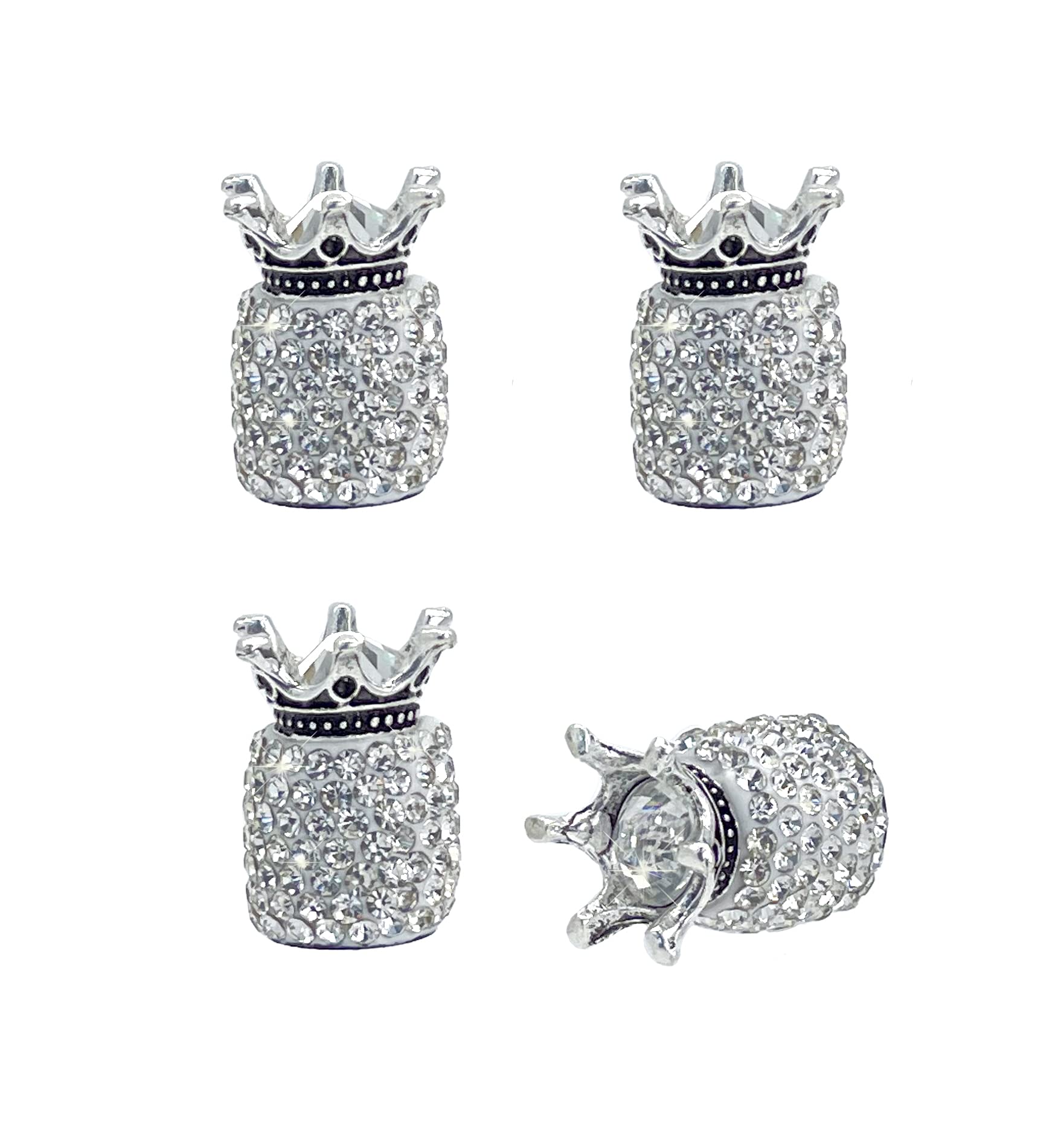 Shiny Crystal Rhinestone Valve Stem Caps - 4PCS Universal Car Tire Valve Covers for Cars, Bikes & Motorcycles - Dustproof Bling Wheel Accessories for Luxury Vehicles & Custom Rides (Perfect for Car Shows, Night Cruising & VIP Styling)