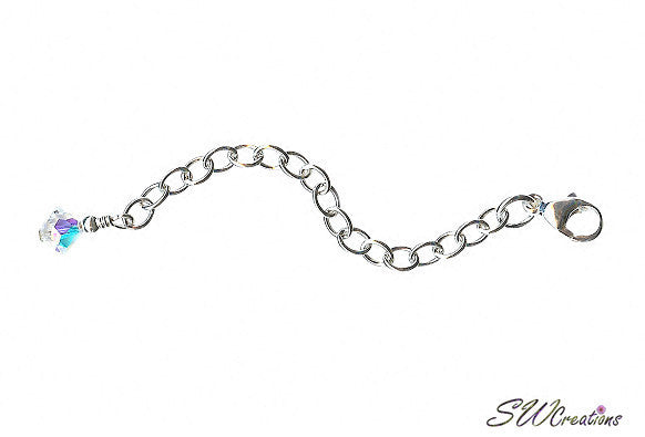 Glacier Crystal Diamond Jewelry Necklace Extender Chain - Adjustable Length for Layering & Pendant Necklaces | Perfect for Bridal, Party & Everyday Wear