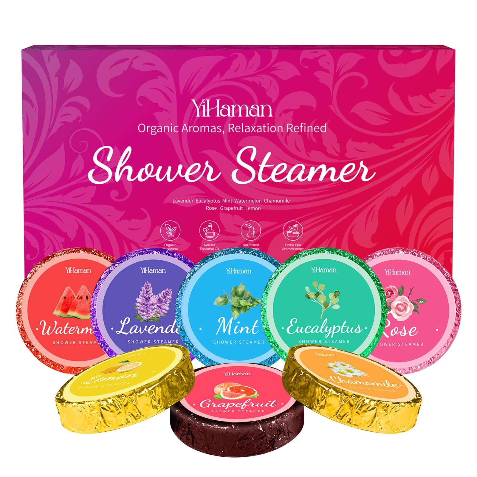 Aromatherapy Shower Steamers 8pcs - Spa Relaxation Gifts for Women & Mom - Perfect for Self-Care & Stress Relief