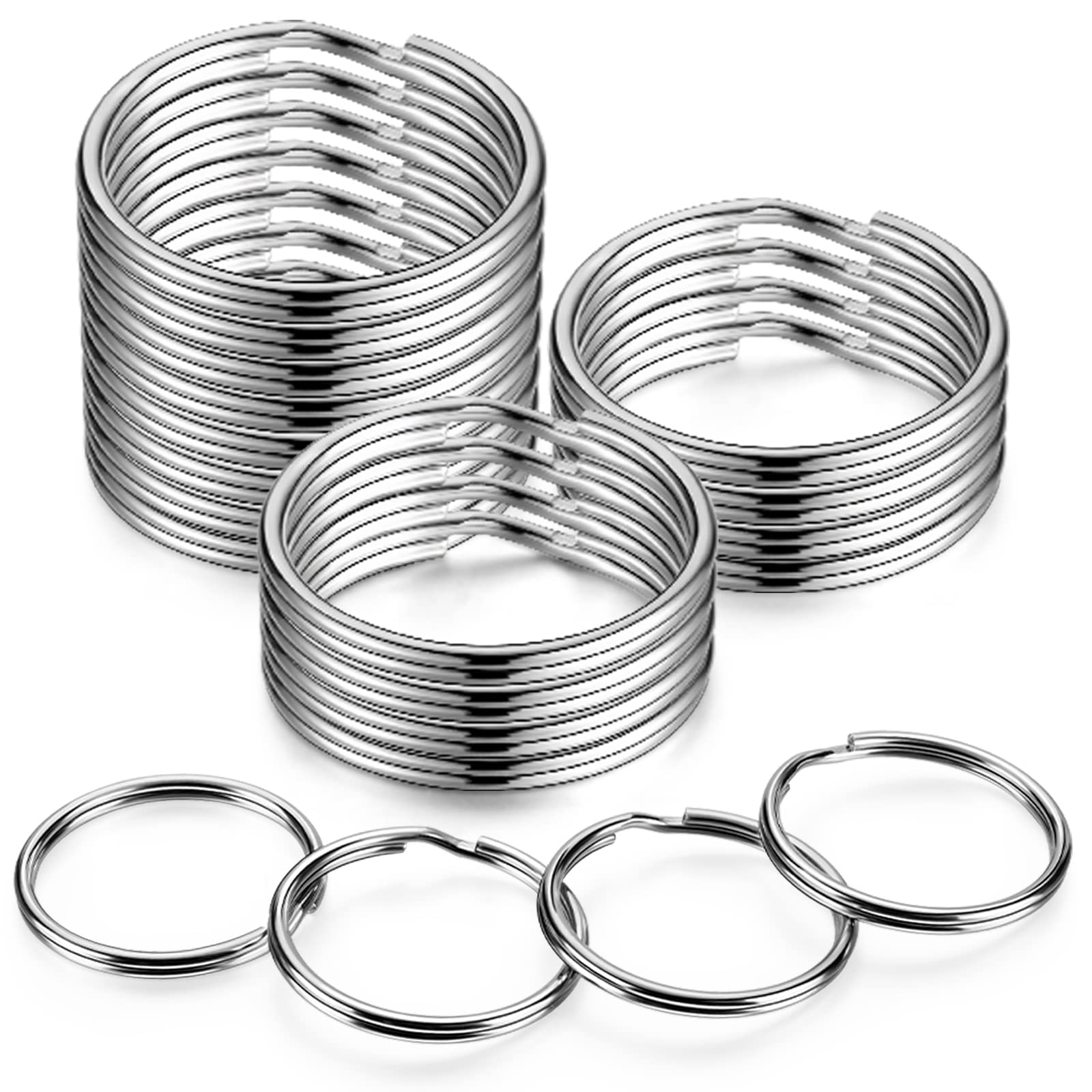 1.2 Inch Round Key Rings Bulk (30pcs) - 30mm Silver Metal Split Key Rings Set for Keychain, Dog Collar Tags, DIY Jewelry Making & Car Keys - Perfect for Home Organization, Pet Accessories & Craft Projects